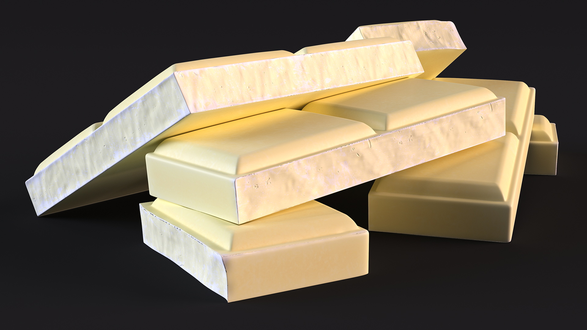 3D White Chocolate Squares model