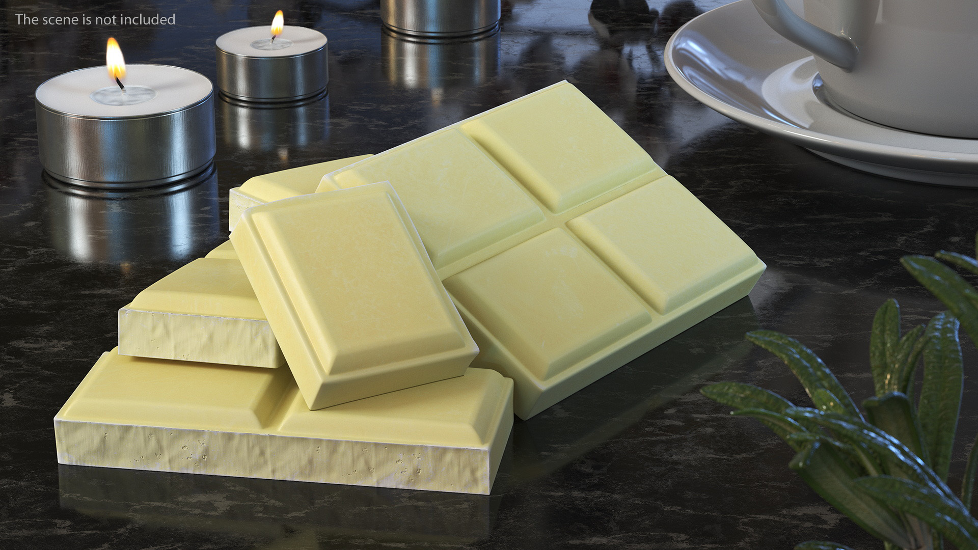 3D White Chocolate Squares model