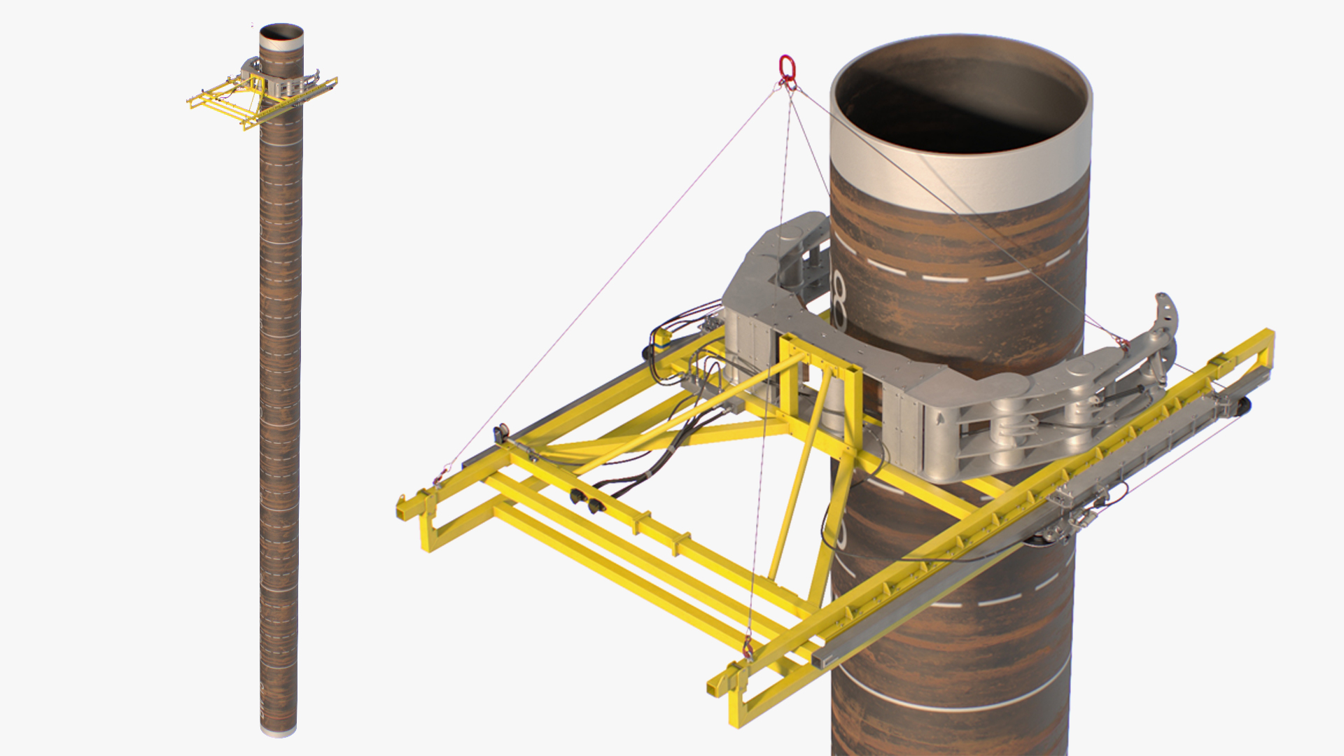 3D Offshore Subsea DWCM Cutter and Subsea Pile model