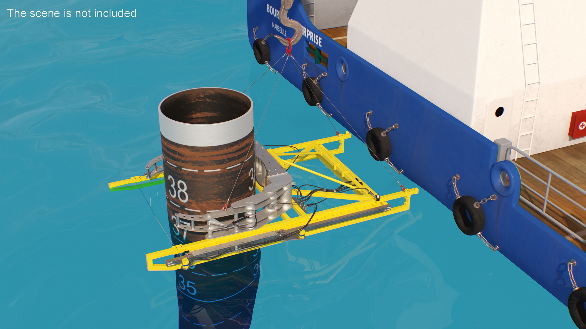 3D Offshore Subsea DWCM Cutter and Subsea Pile model