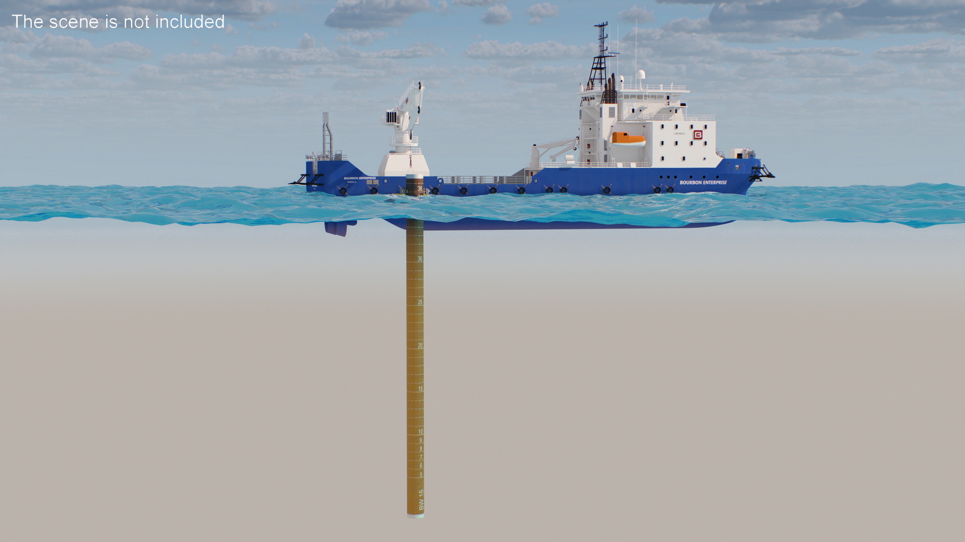 3D Offshore Subsea DWCM Cutter and Subsea Pile model