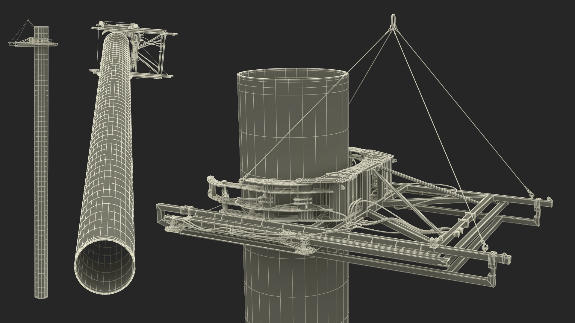 3D Offshore Subsea DWCM Cutter and Subsea Pile model