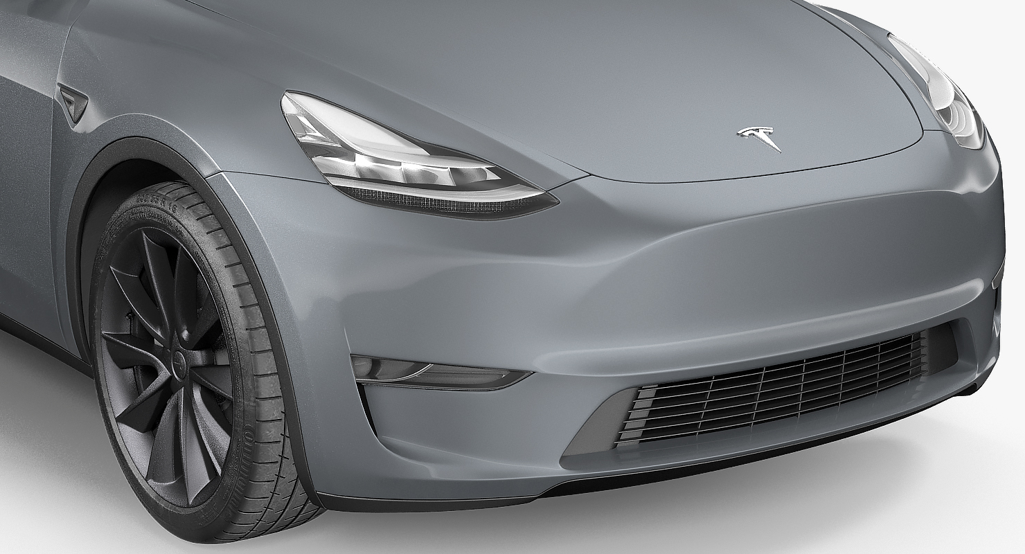 Tesla Model Y Silver Rigged 3D