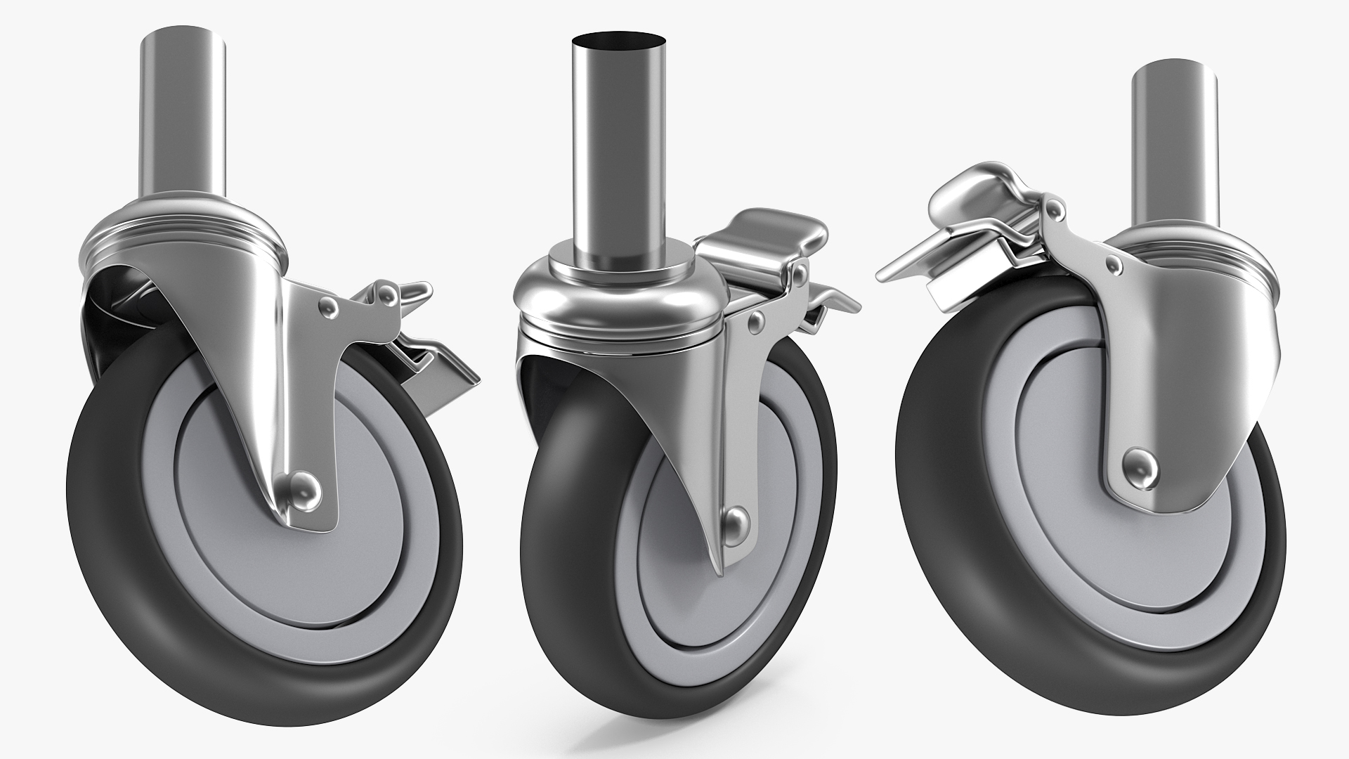 3D model Caster Roller Wheel with Brake