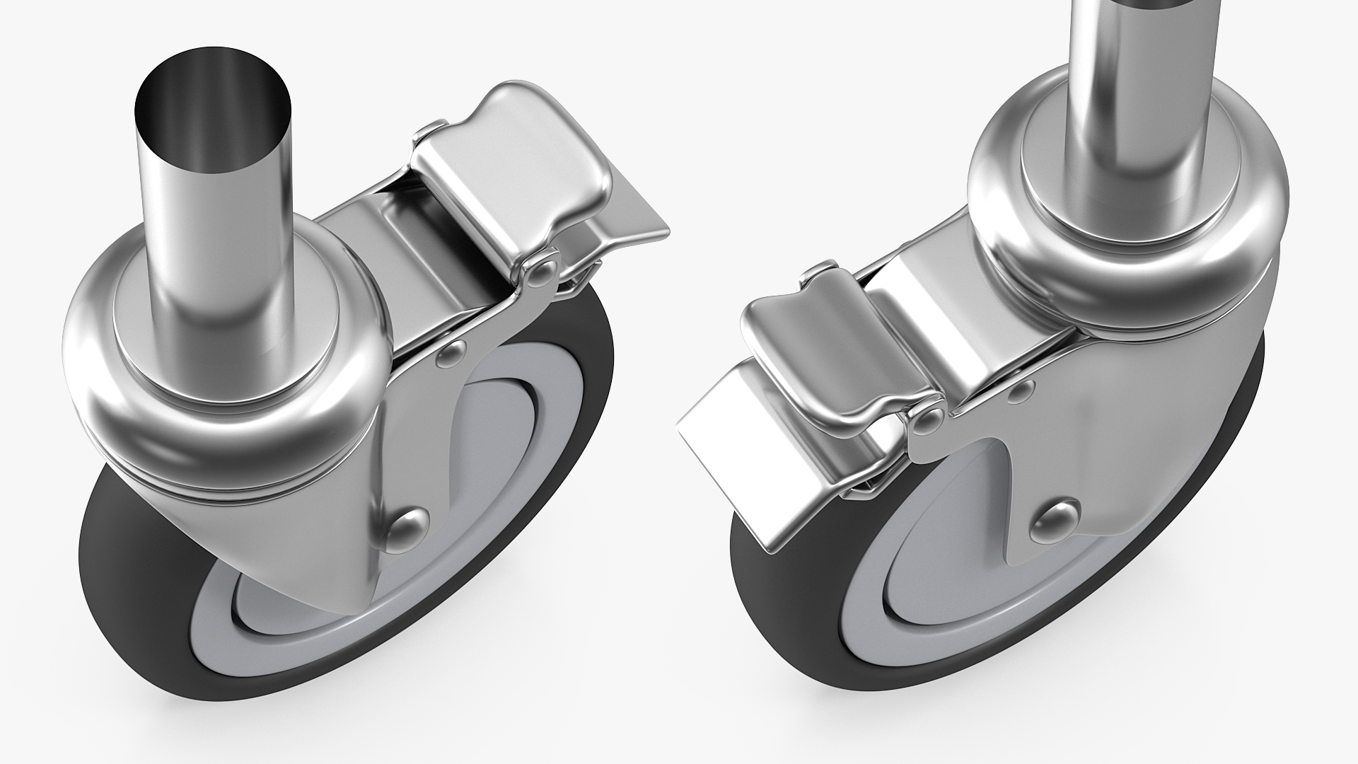 3D model Caster Roller Wheel with Brake