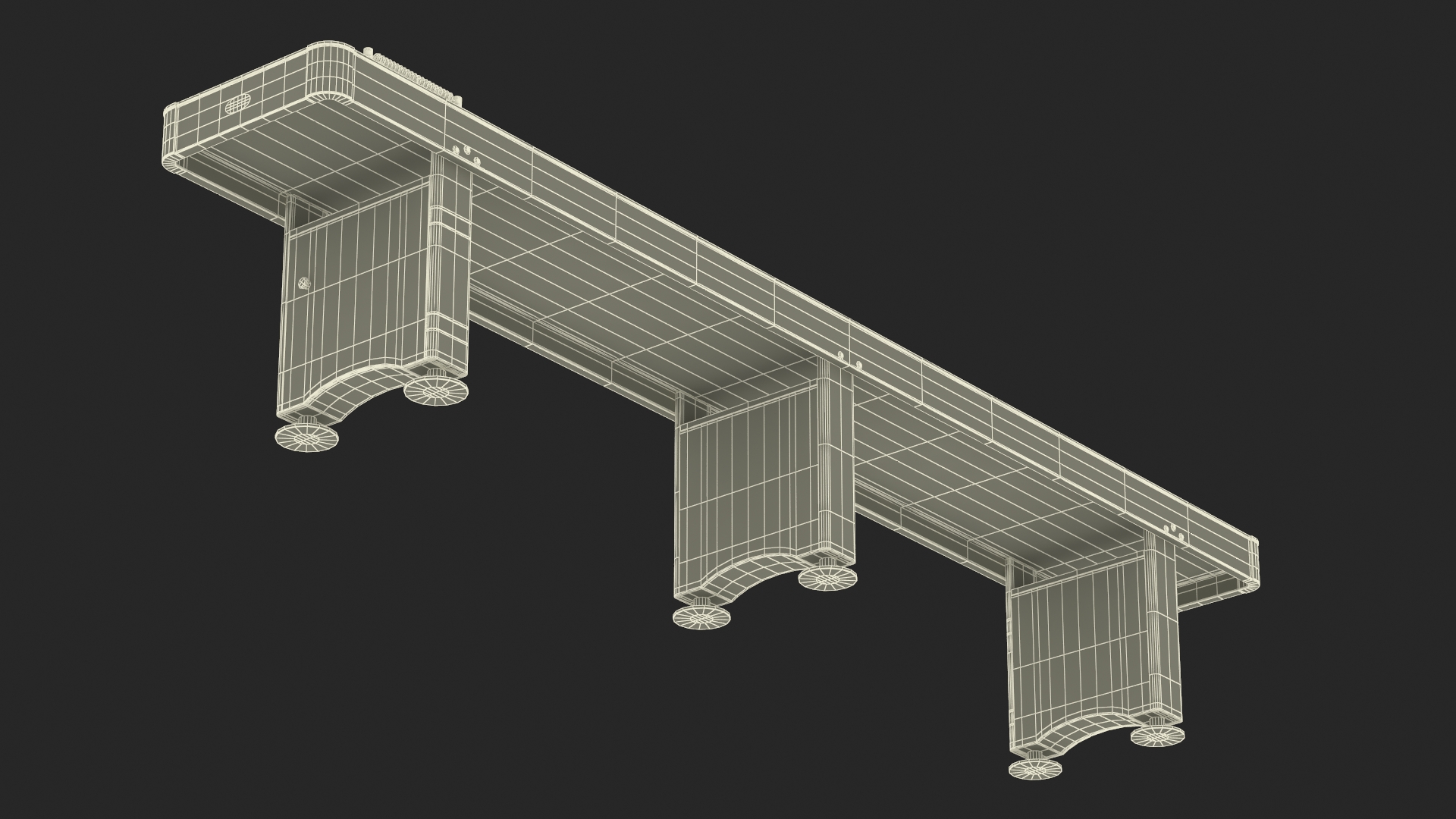 Black Shuffleboard Table 3D model