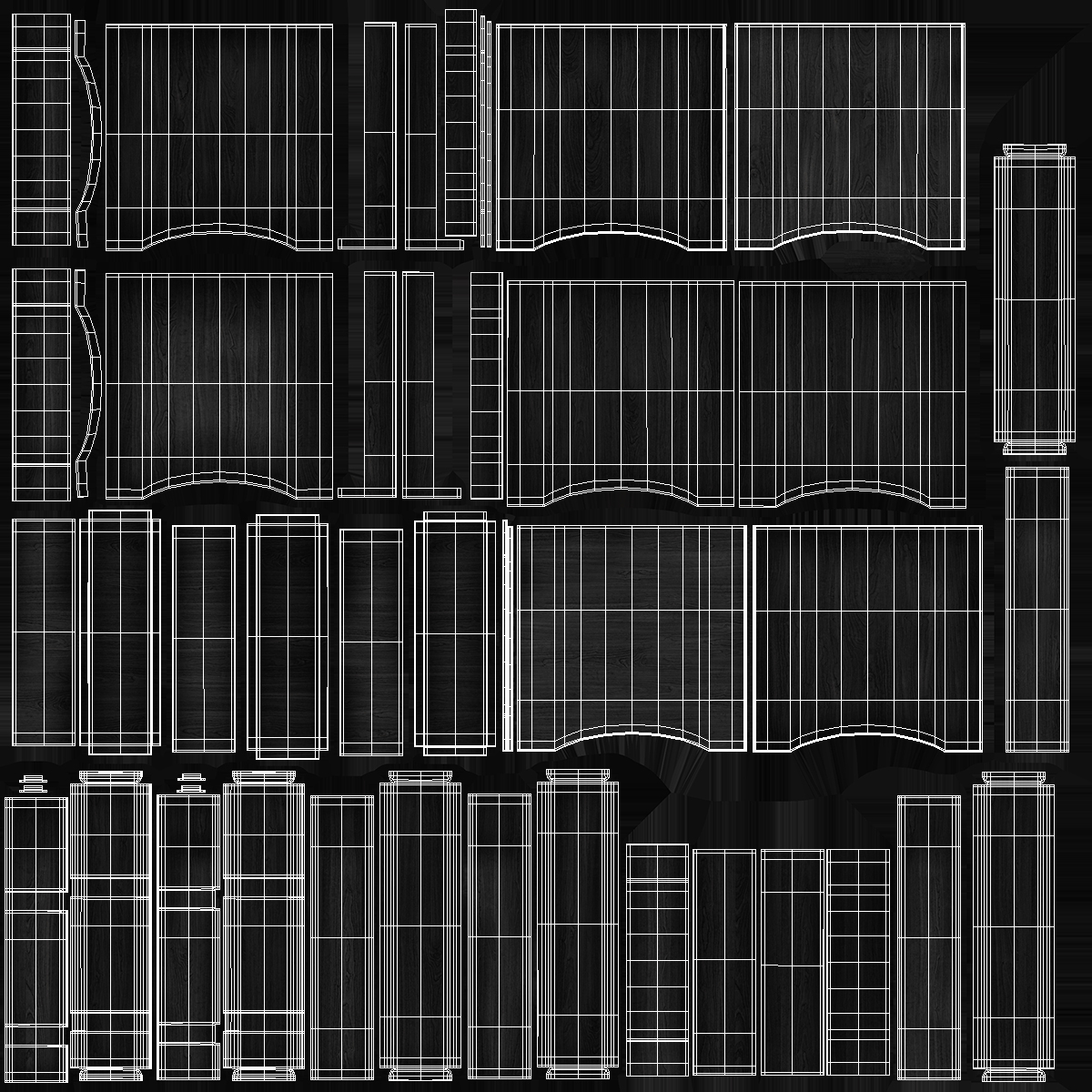 Black Shuffleboard Table 3D model