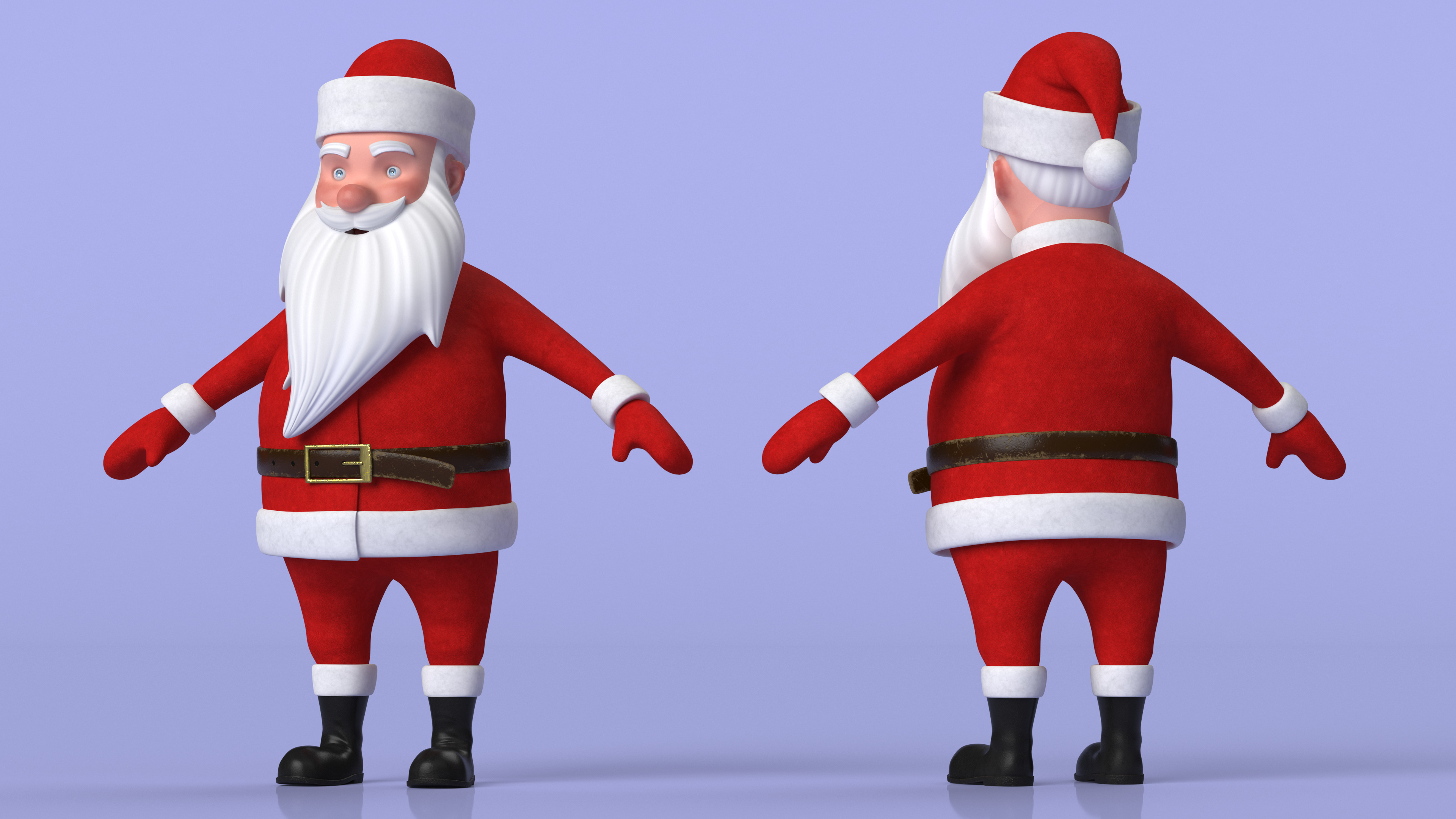 3D Cartoon Santa Claus A-pose