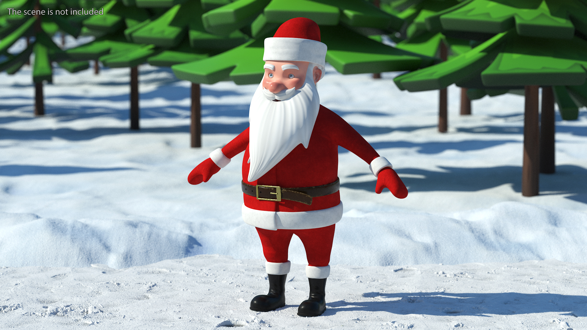 3D Cartoon Santa Claus A-pose