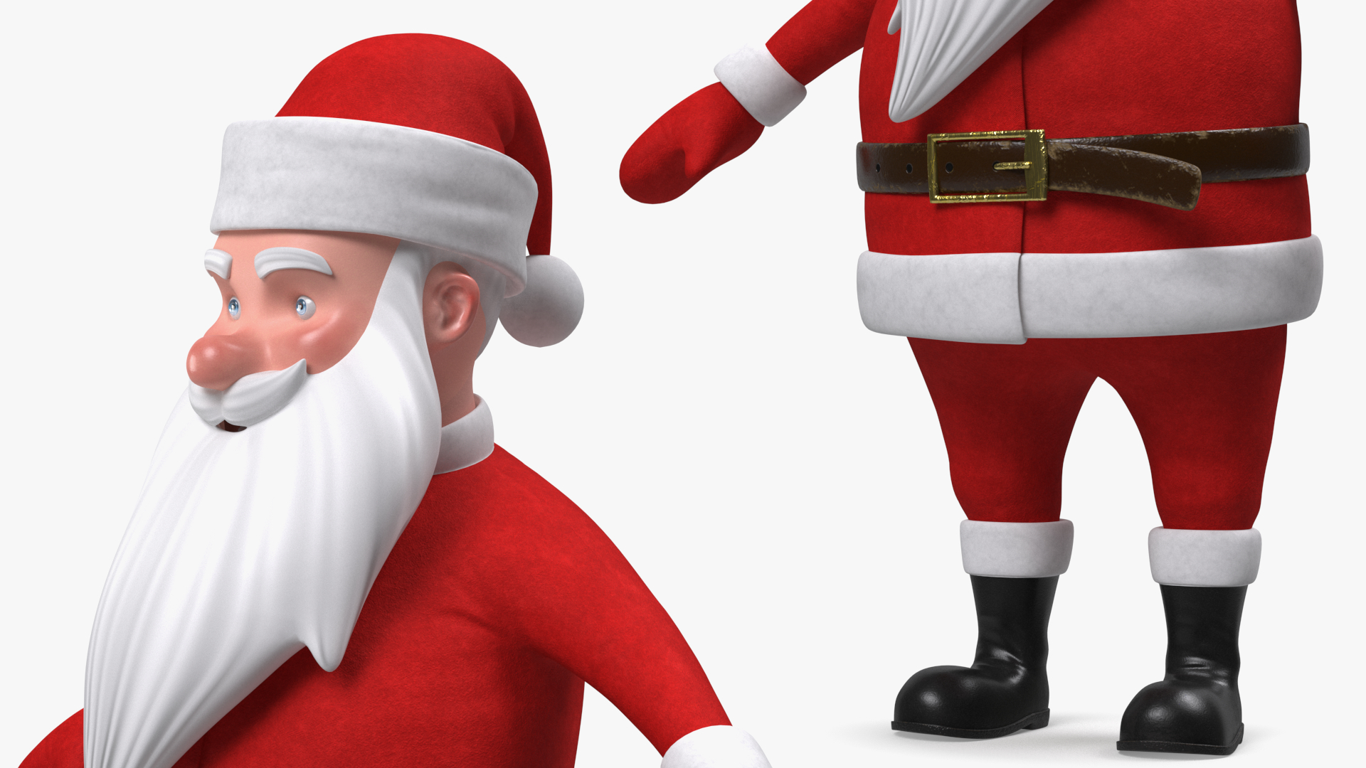 3D Cartoon Santa Claus A-pose