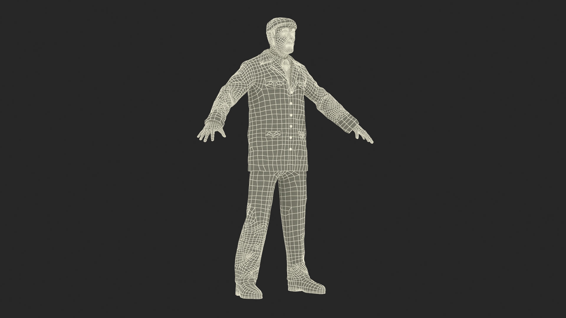 Old Man A-Pose 3D model