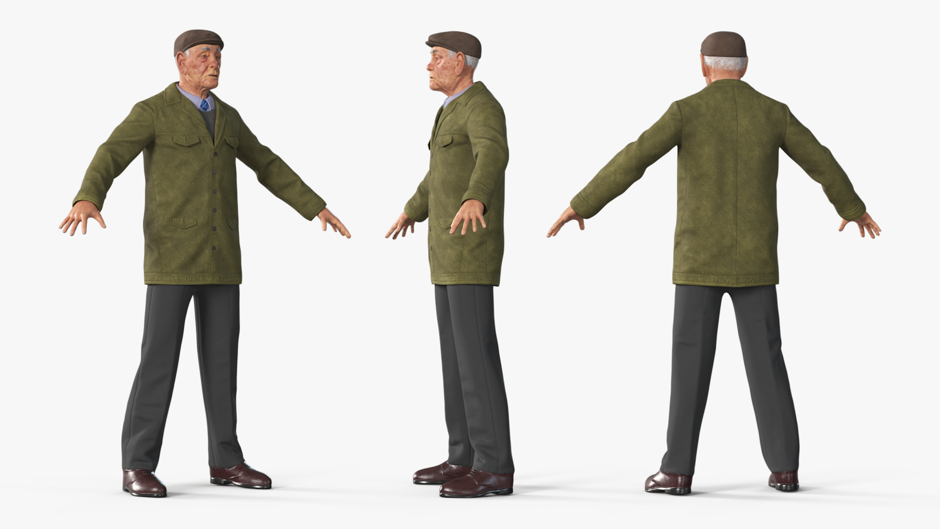 Old Man A-Pose 3D model