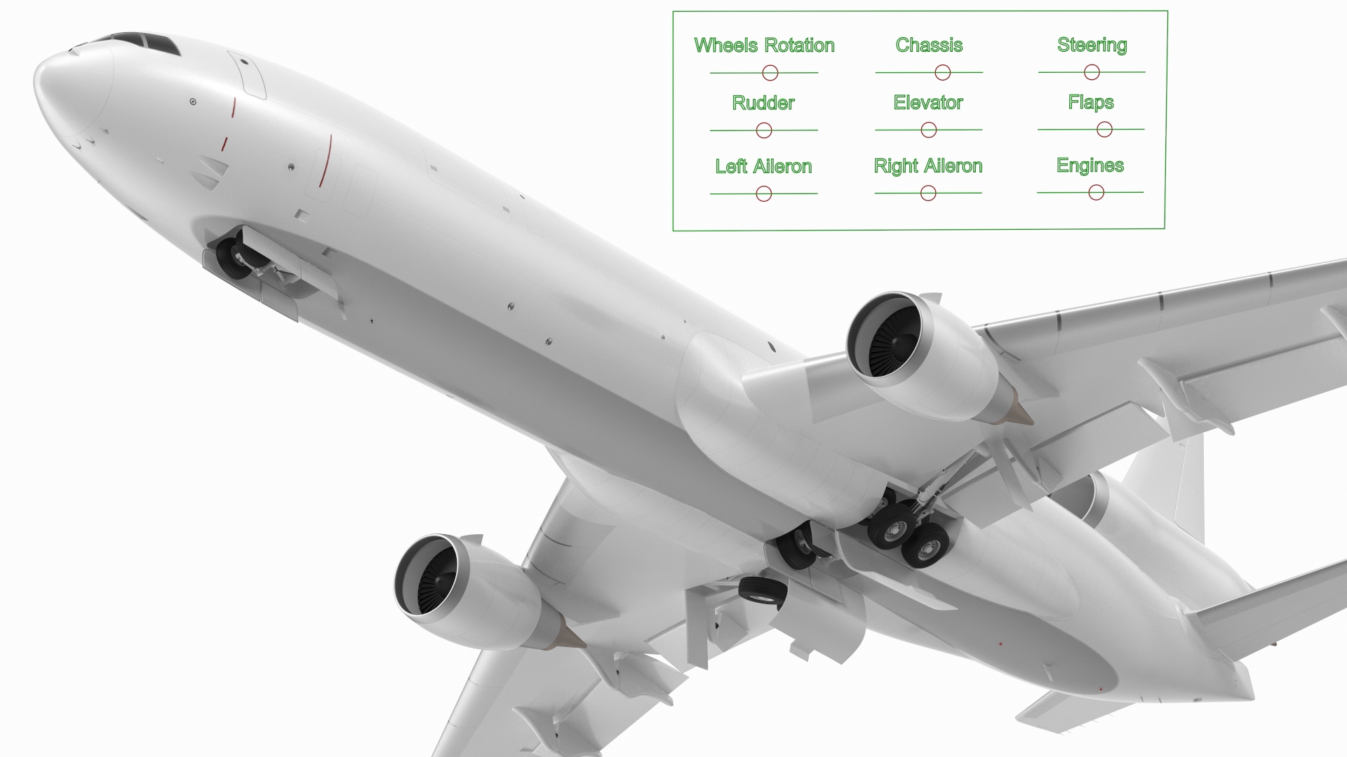 3D McDonnell Douglas MD11 Tri Jet Wide Body Airliner Rigged