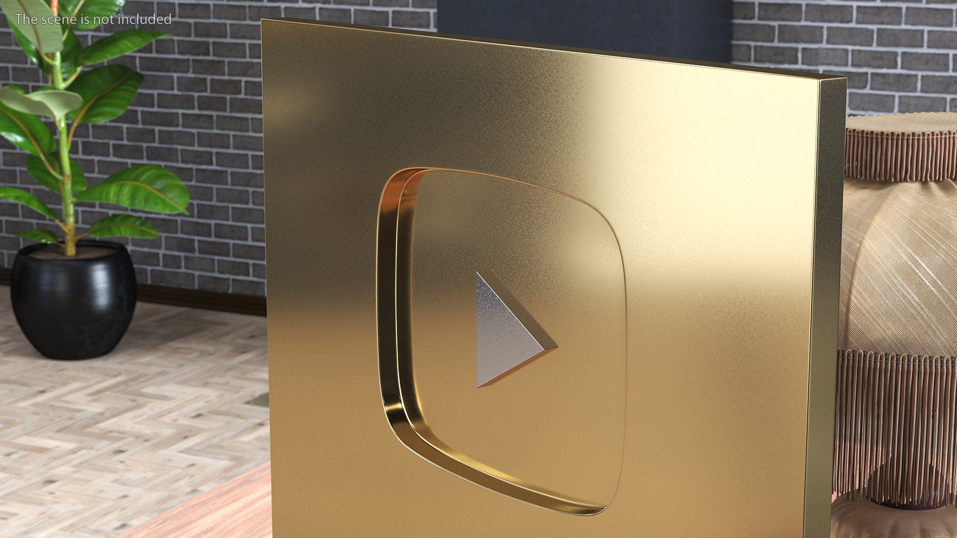 3D Golden Youtube Button