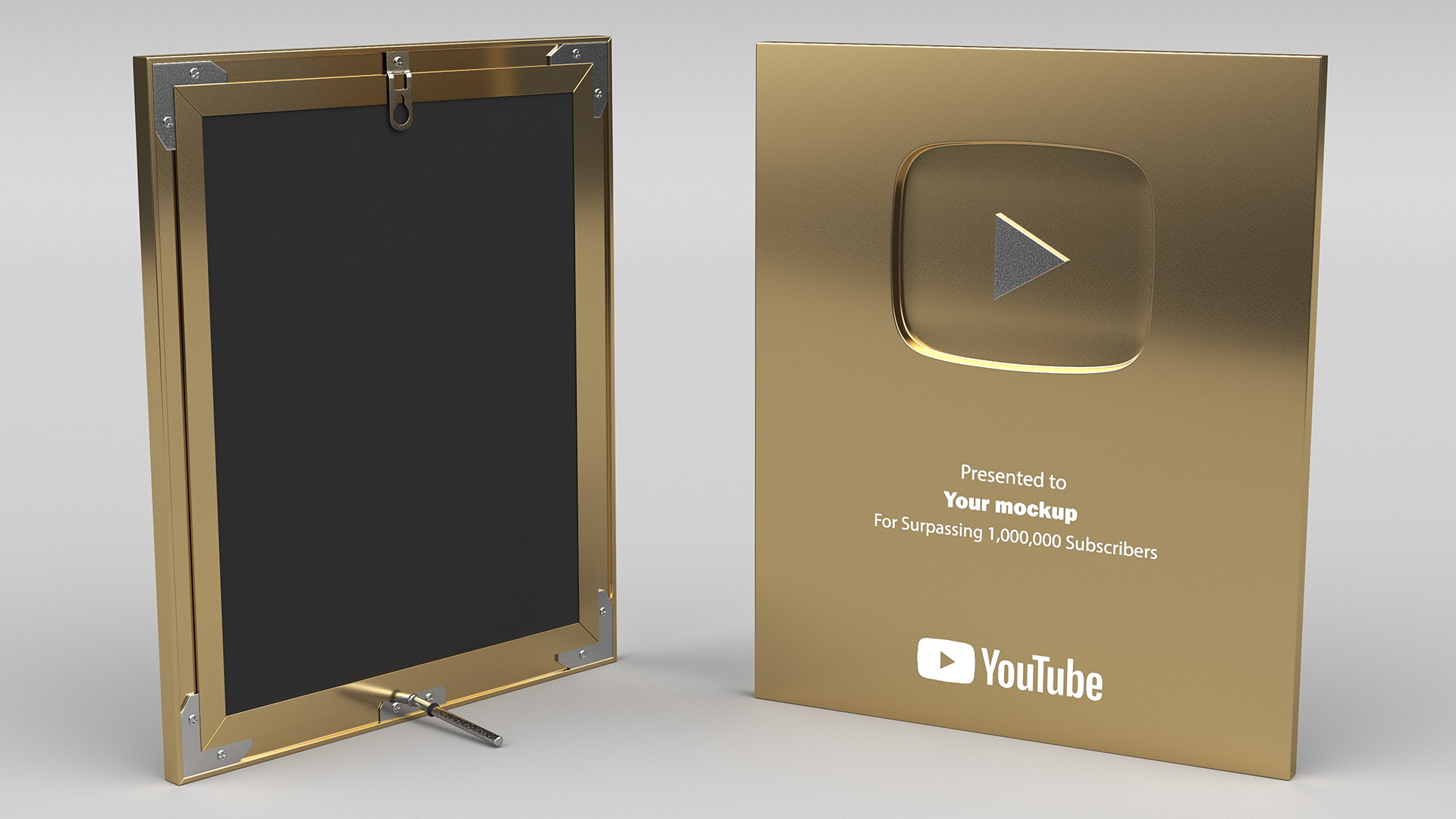 3D Golden Youtube Button