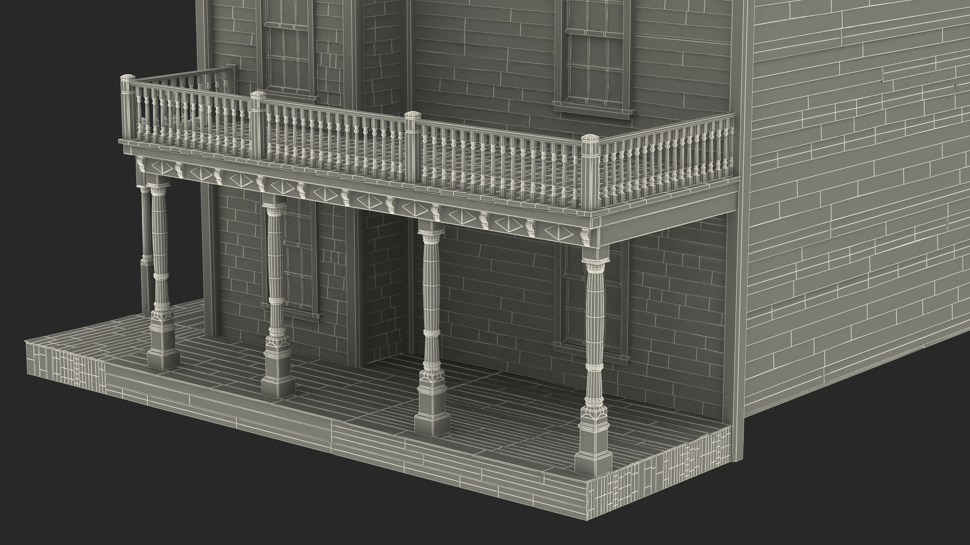 Wild West Large Building 3D model