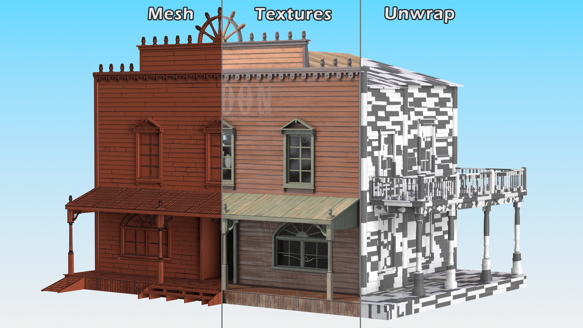 Wild West Large Building 3D model