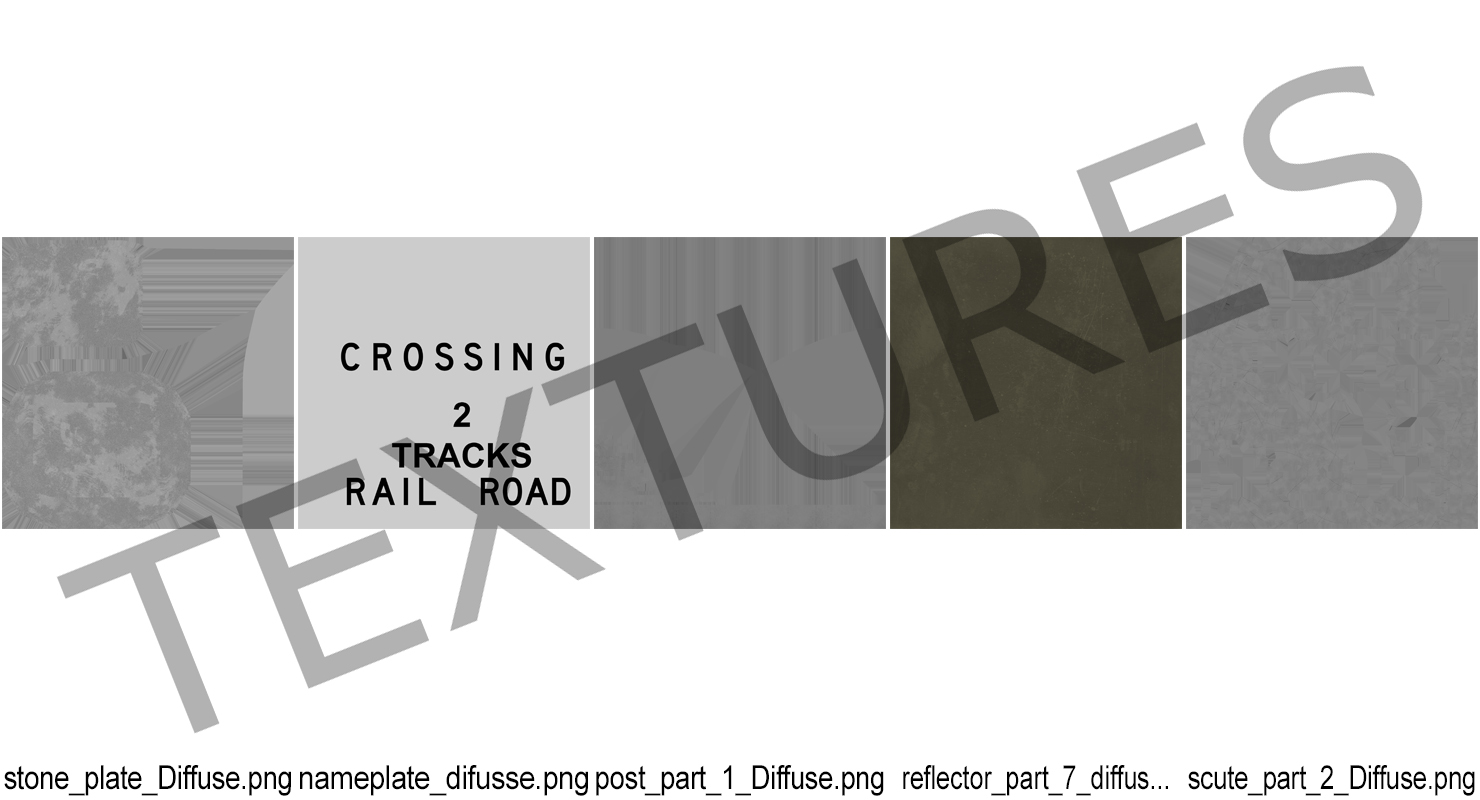 Railroad Crossing Ahead Sign and Signal 3D model