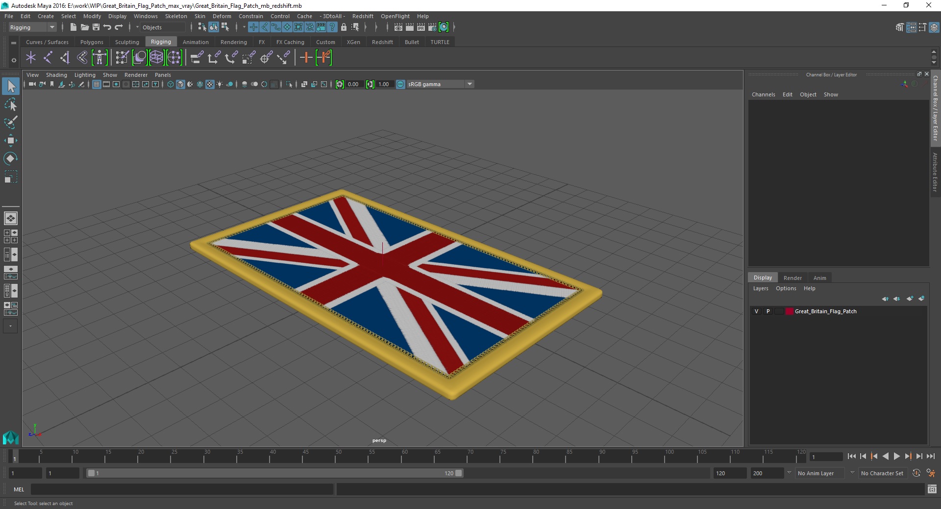 Great Britain Flag Patch 3D model