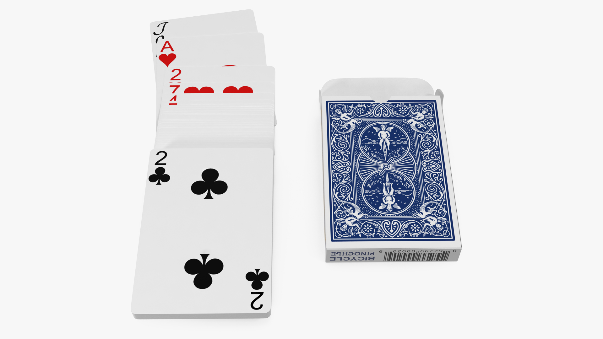 3D Opened Poker Cards Deck model