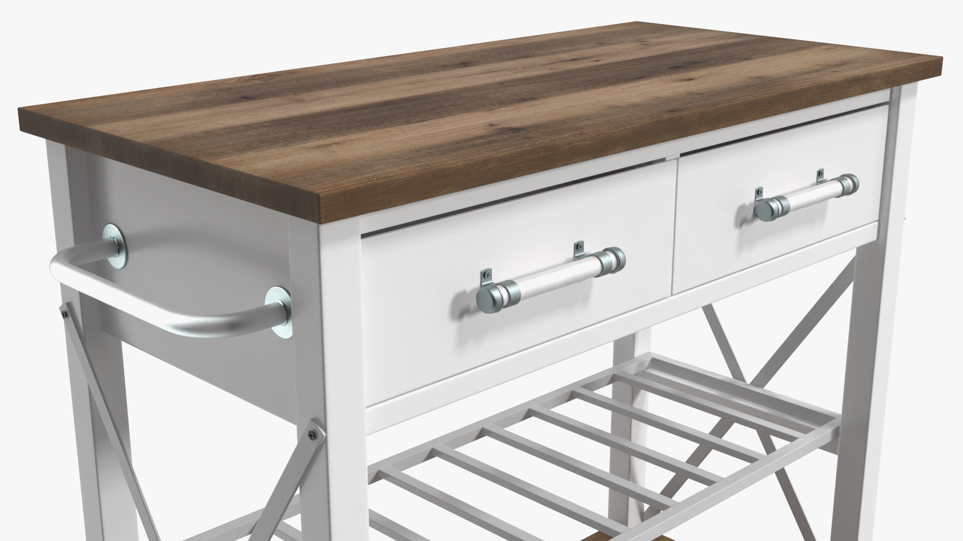 3D Kitchen Cart White model