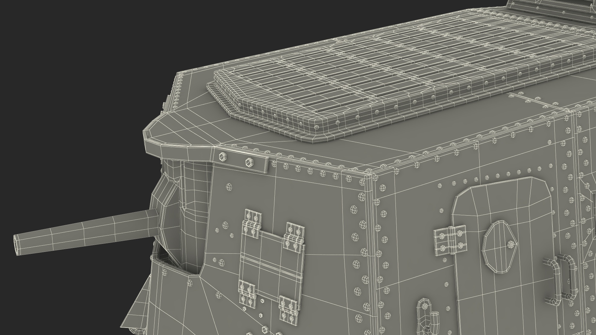 3D Sturmpanzerwagen A7V Deutscher WW1 Panzer