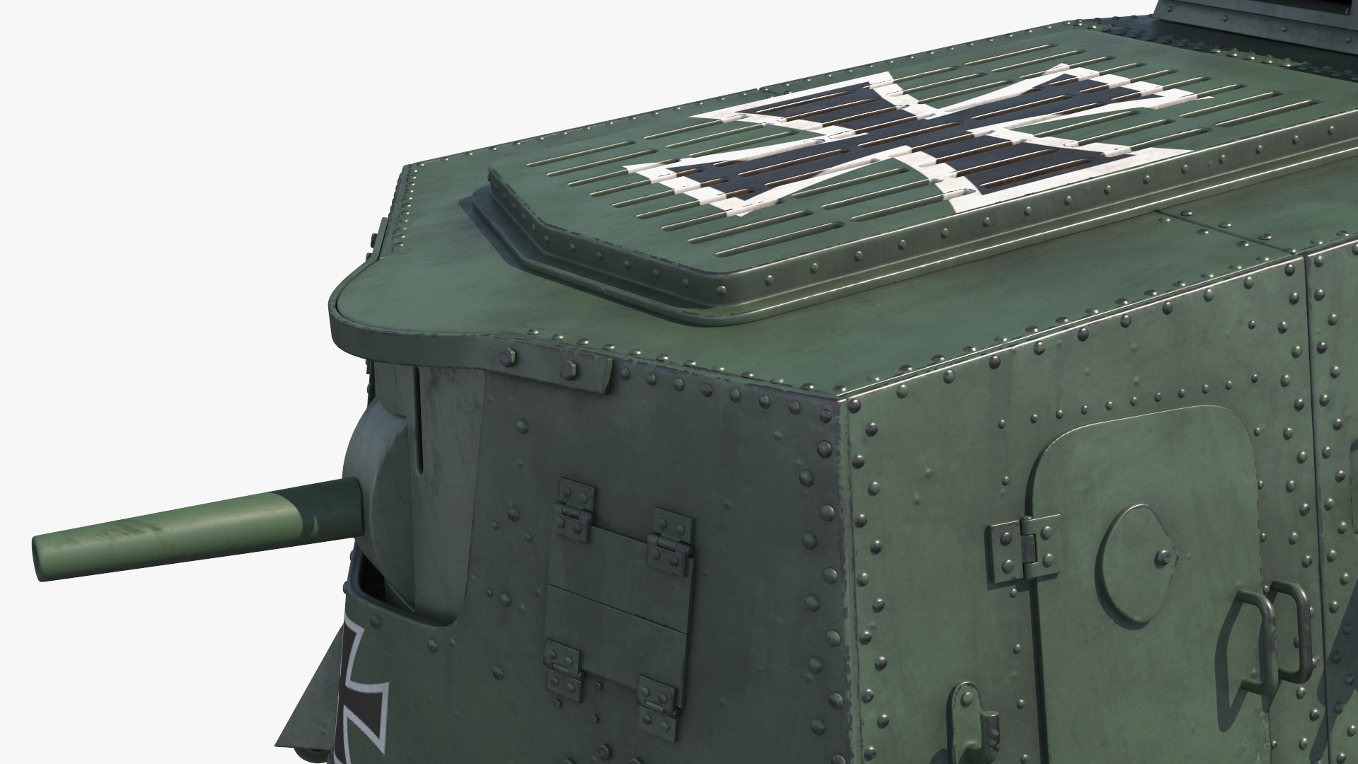 3D Sturmpanzerwagen A7V Deutscher WW1 Panzer