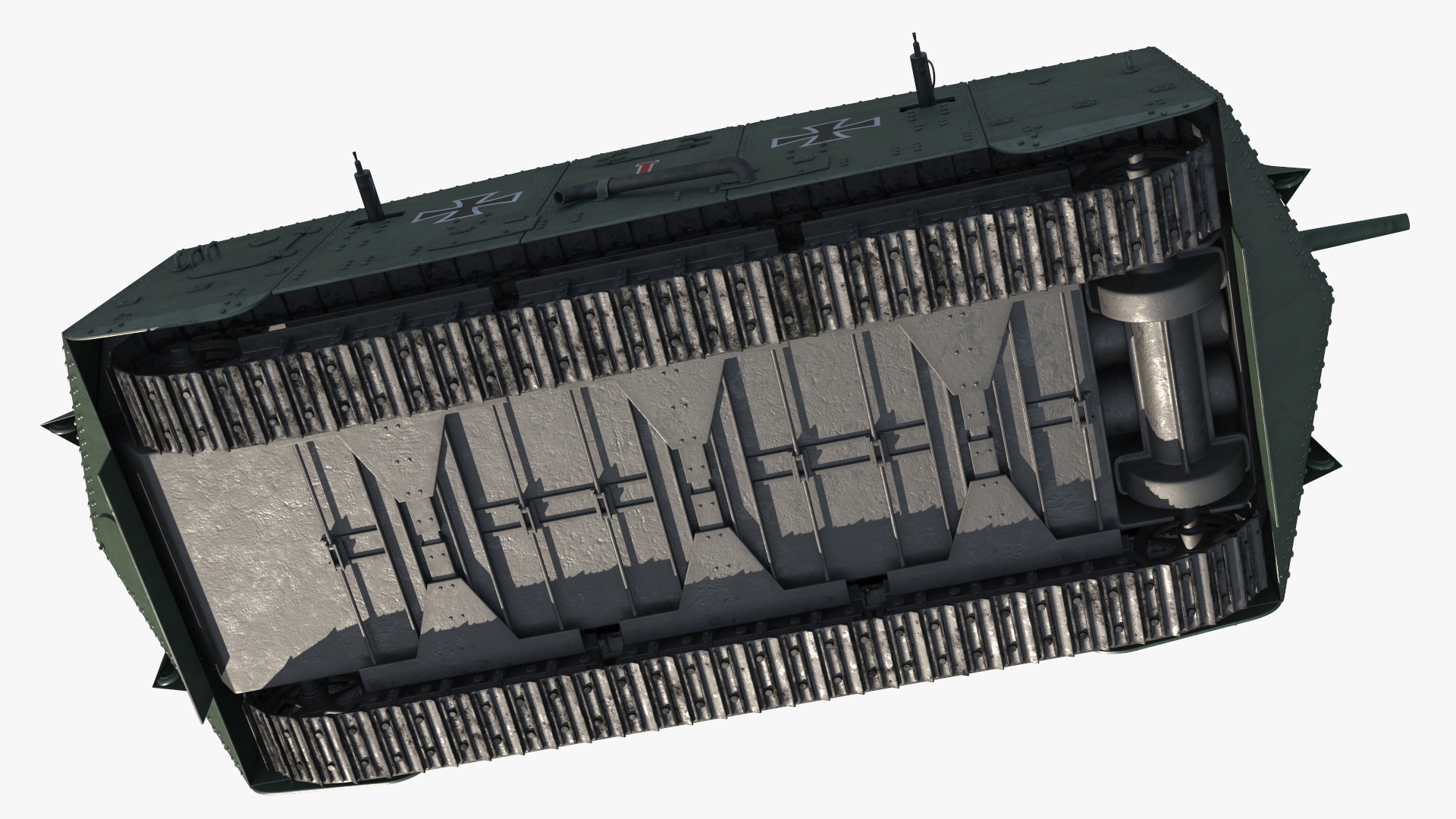 3D Sturmpanzerwagen A7V Deutscher WW1 Panzer