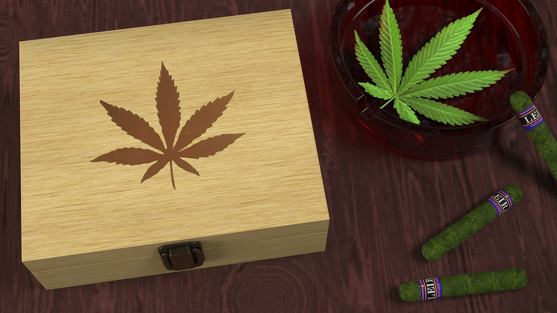 3D Cannabis Cigars Box Closed