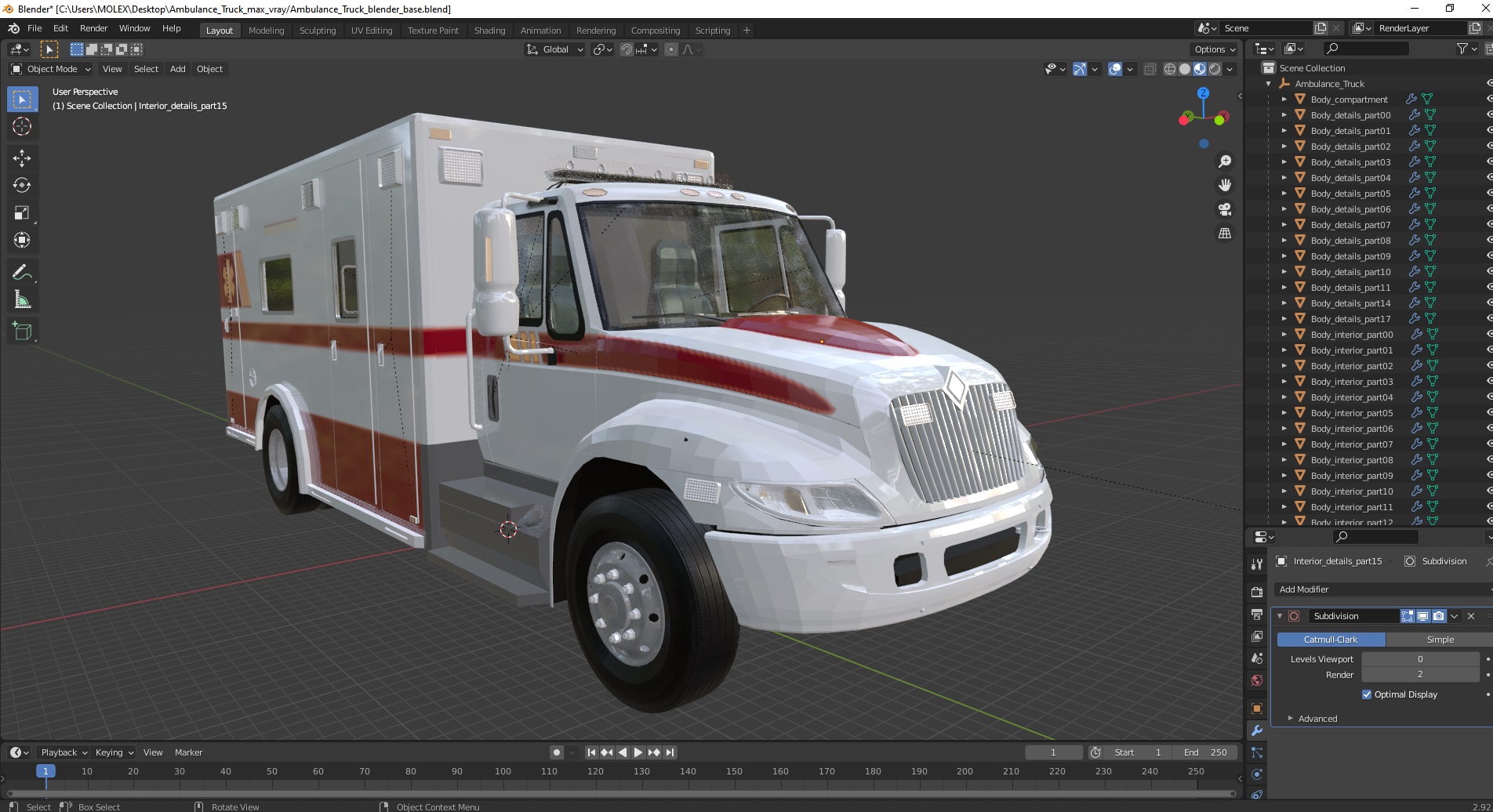 3D model Ambulance Truck