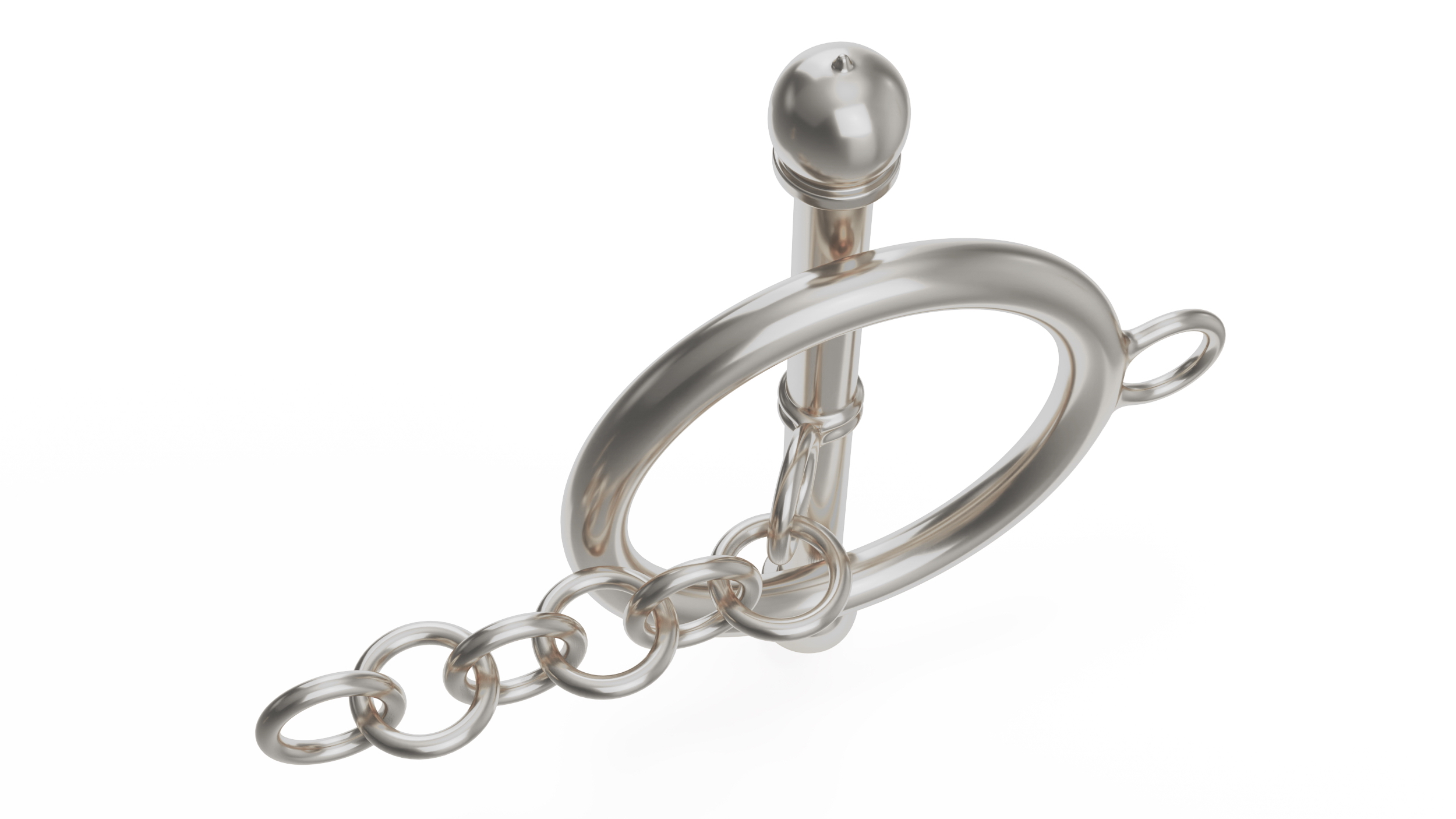 Toggle Jewellery Clasp Silver 3D model