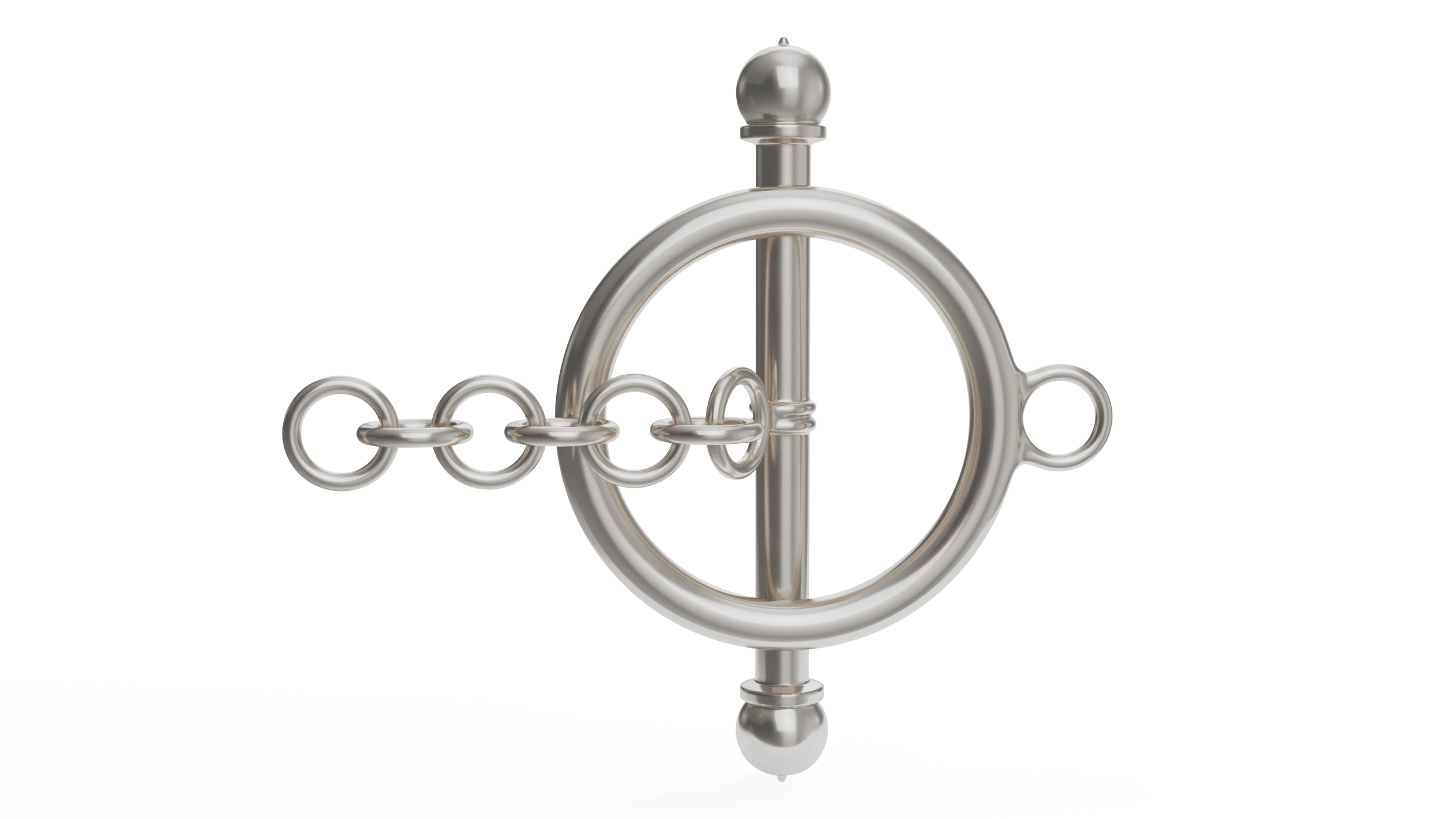 Toggle Jewellery Clasp Silver 3D model