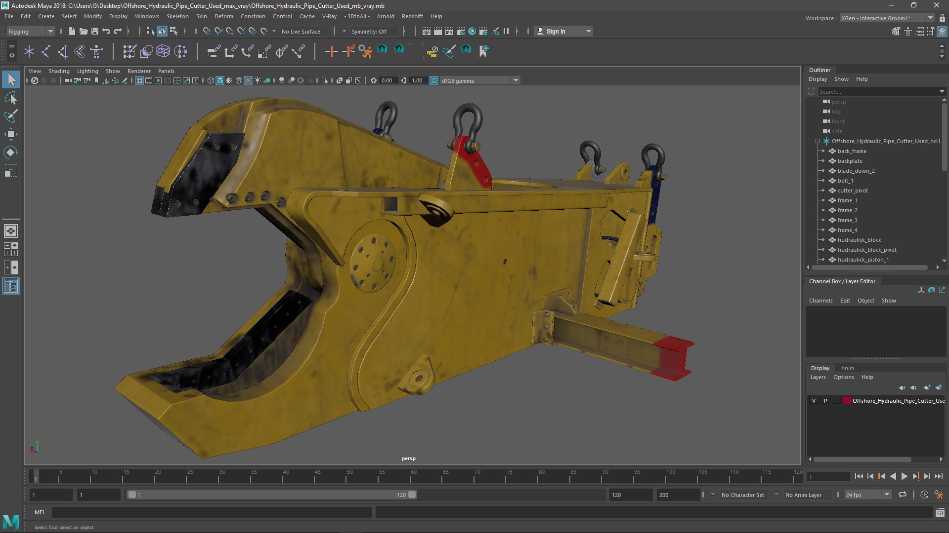 3D model Offshore Hydraulic Pipe Cutter Used