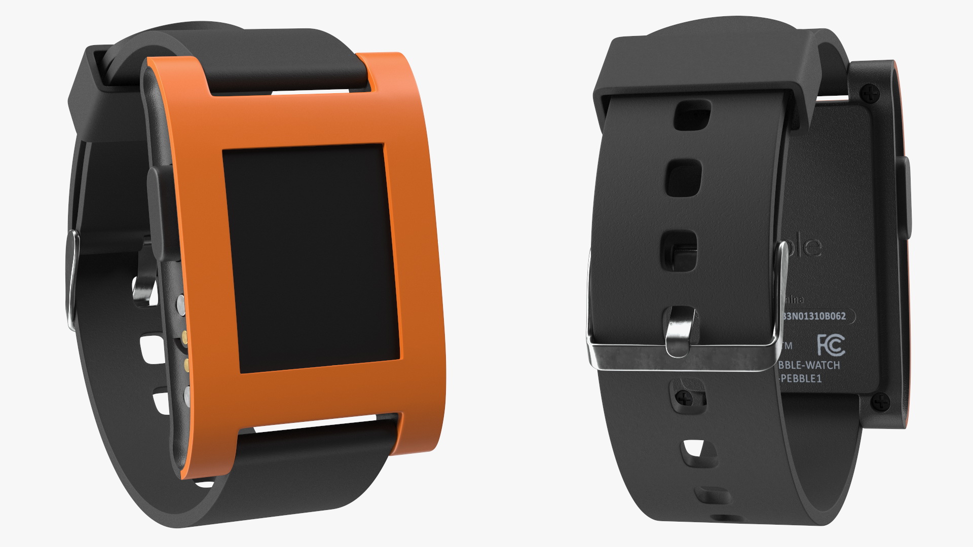 Disconnected Pebble Smart Watch with Strap 3D