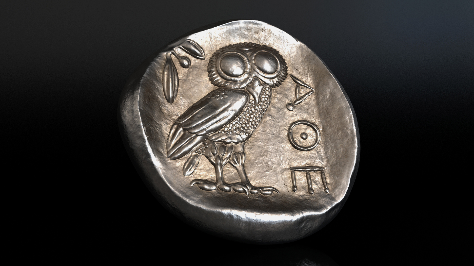 3D Tetradrachm Athens Ancient Coin