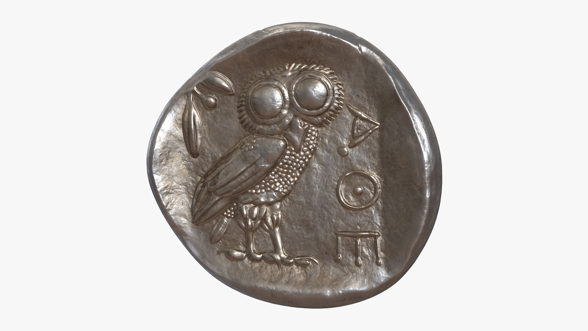 3D Tetradrachm Athens Ancient Coin