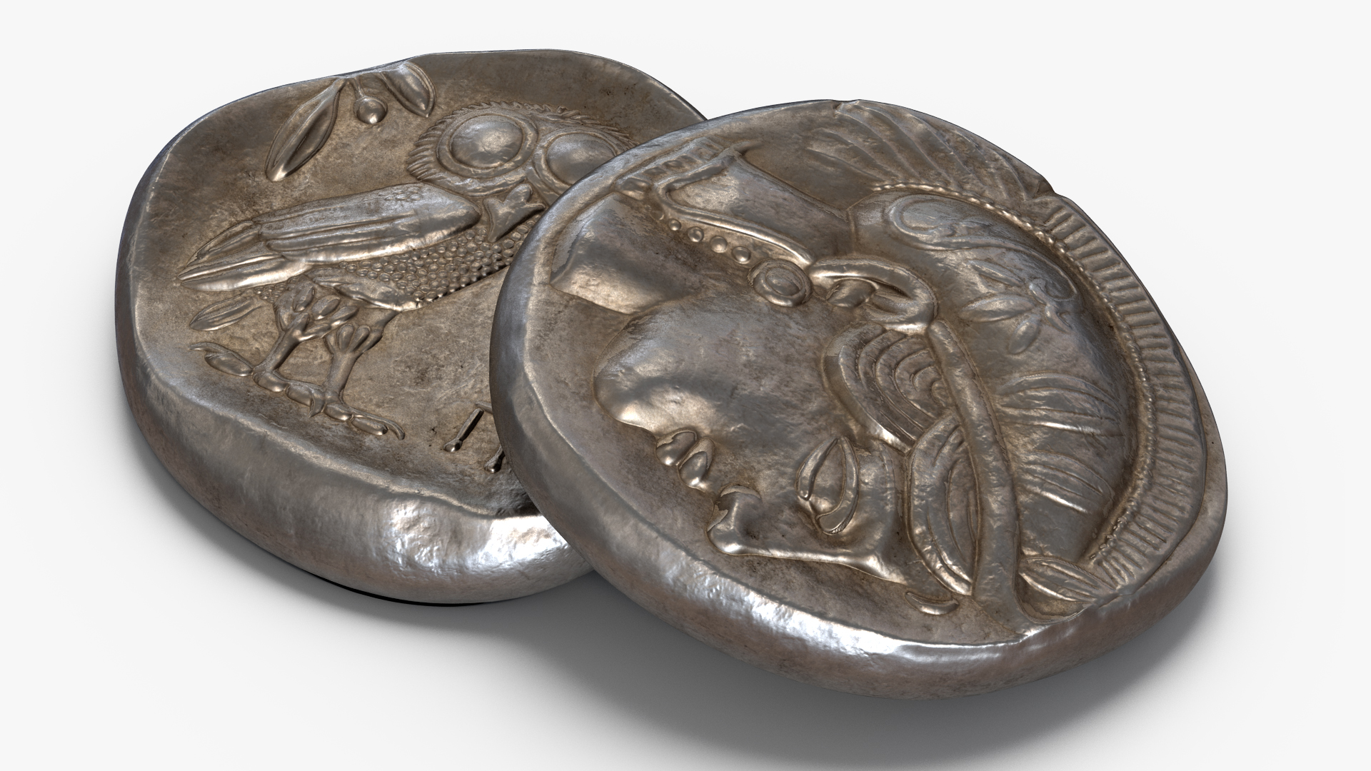 3D Tetradrachm Athens Ancient Coin