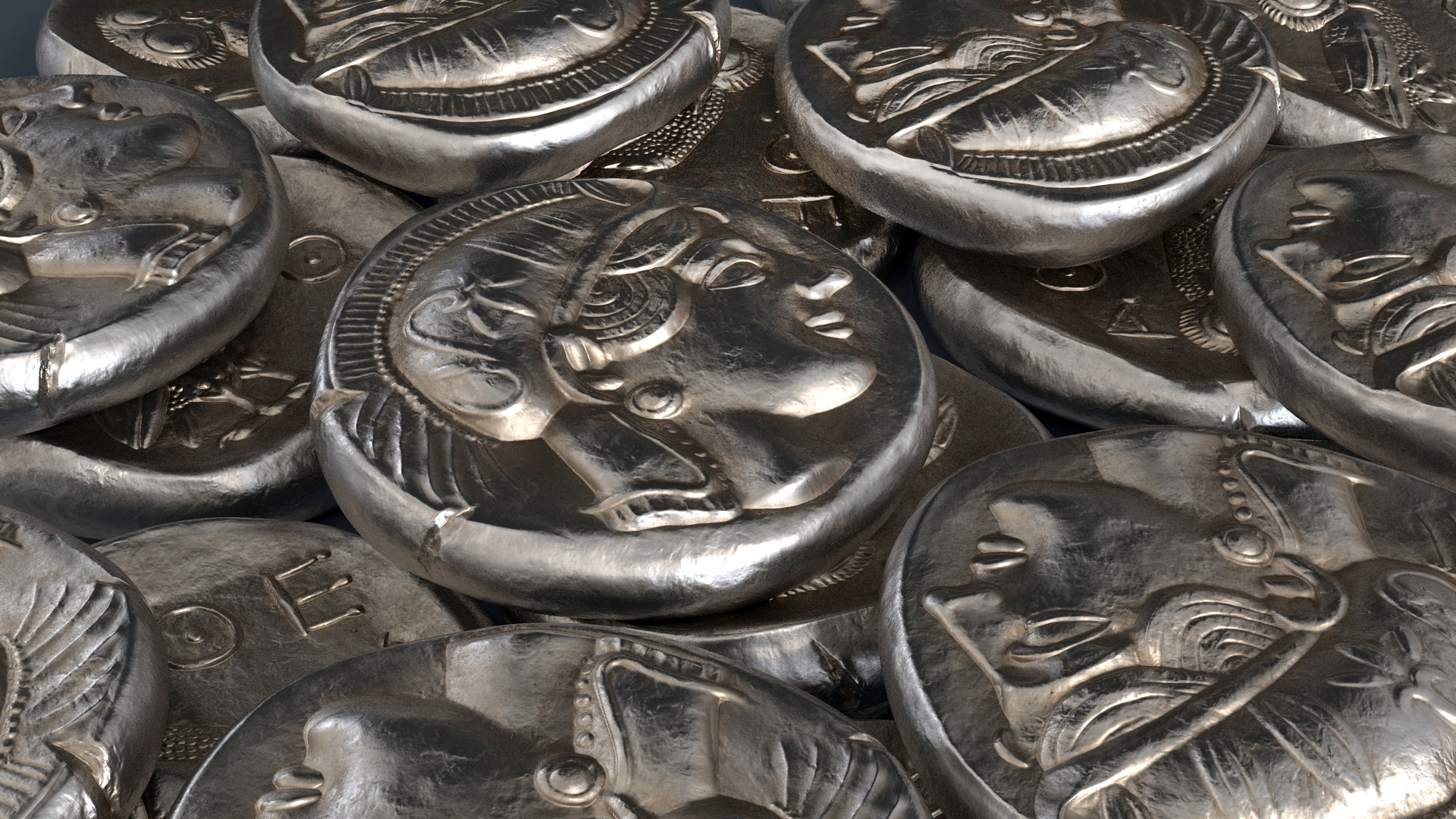 3D Tetradrachm Athens Ancient Coin