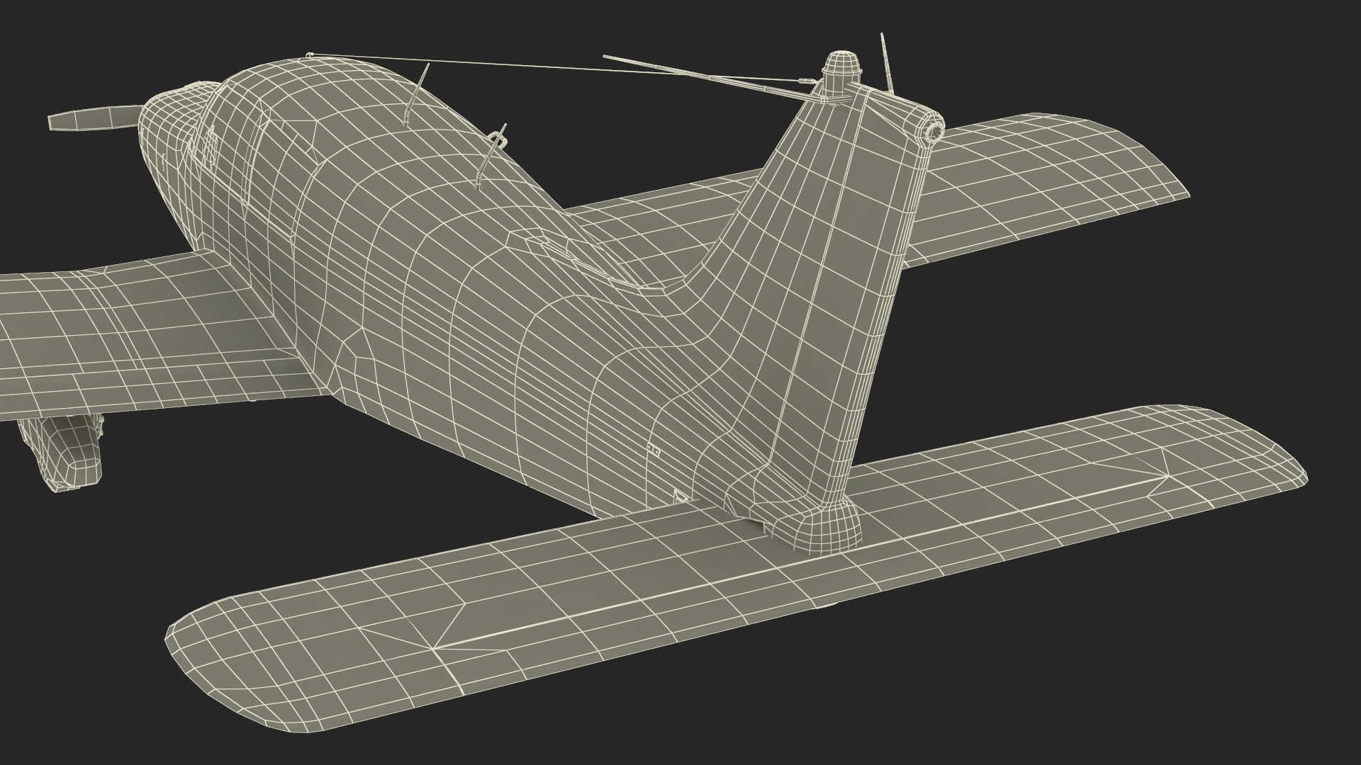 3D Four Seat Light Aircraft Piper PA-28 Rigged model