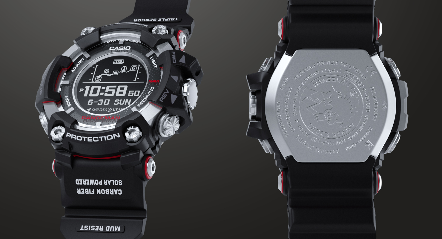 3D Casio G-Shock Rangeman GPR B1000 Black model