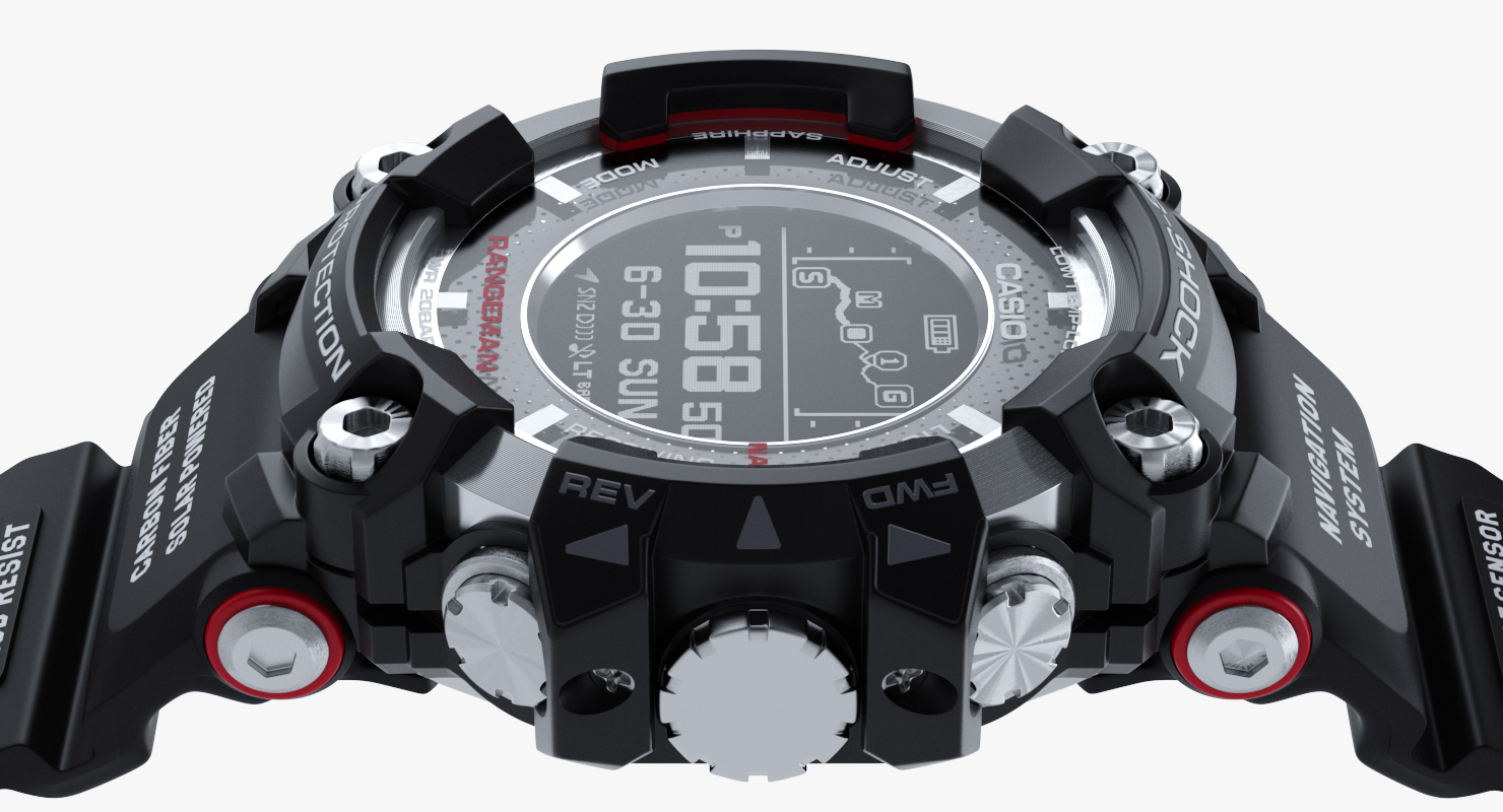 3D Casio G-Shock Rangeman GPR B1000 Black model