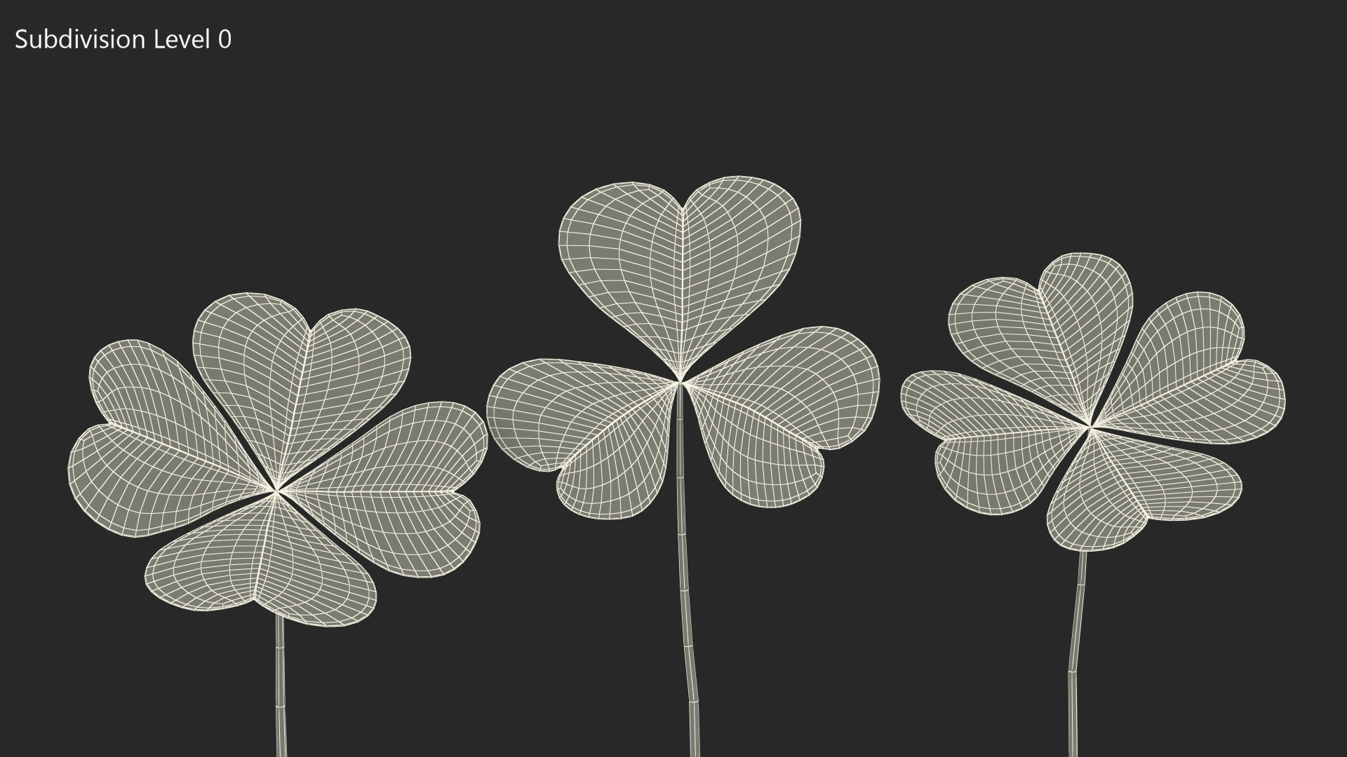 Green Clover Plant Set 3D