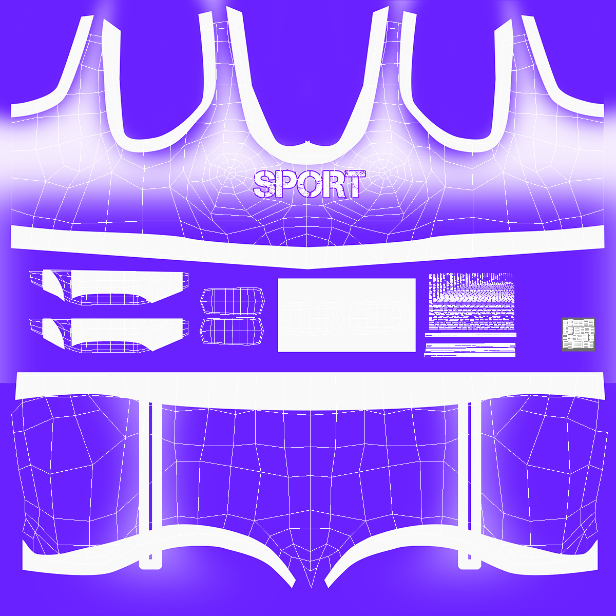 Girl Sport Suit Set 3D model