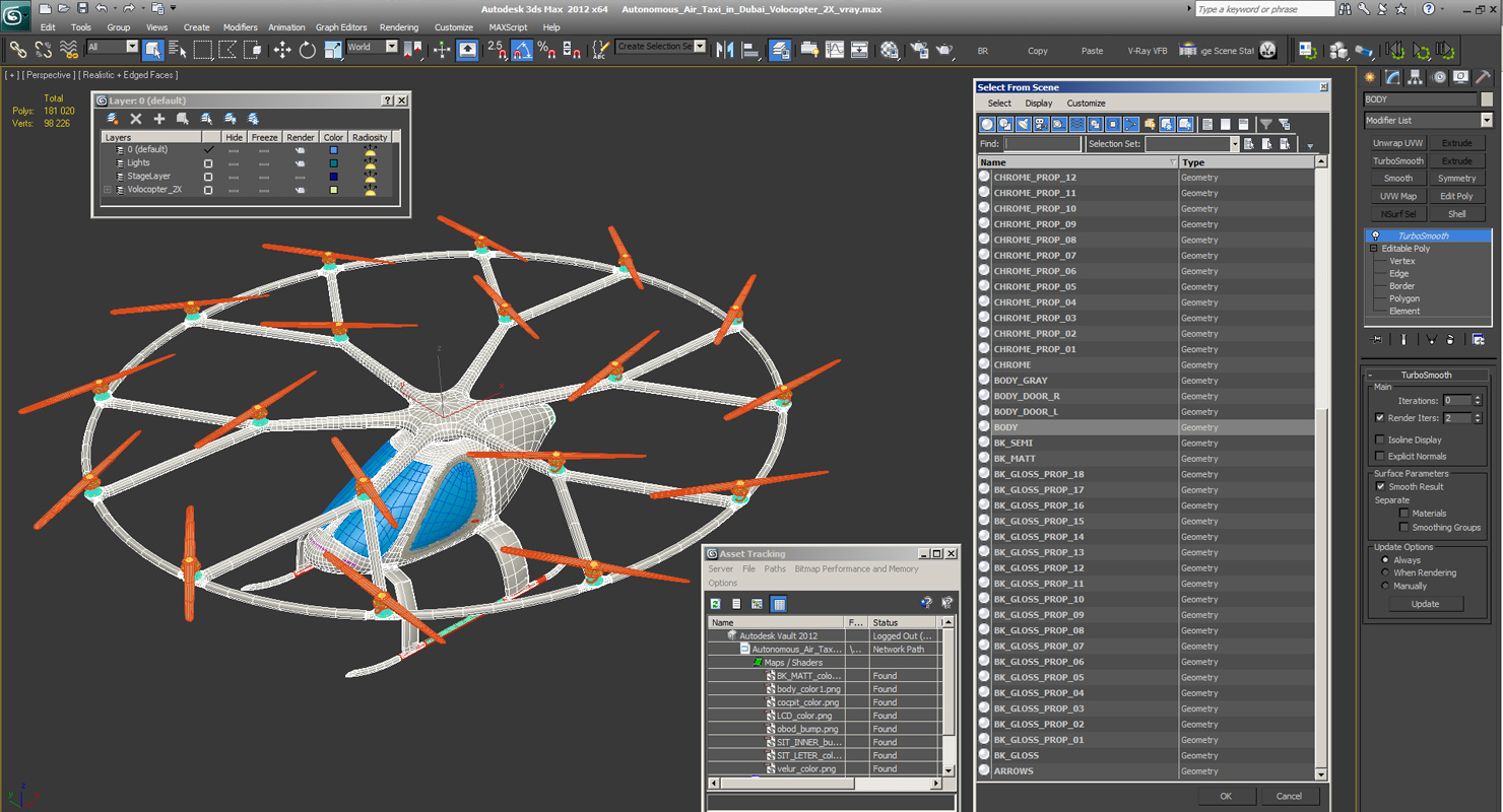 Autonomous Air Taxi in Dubai Volocopter 2X 3D