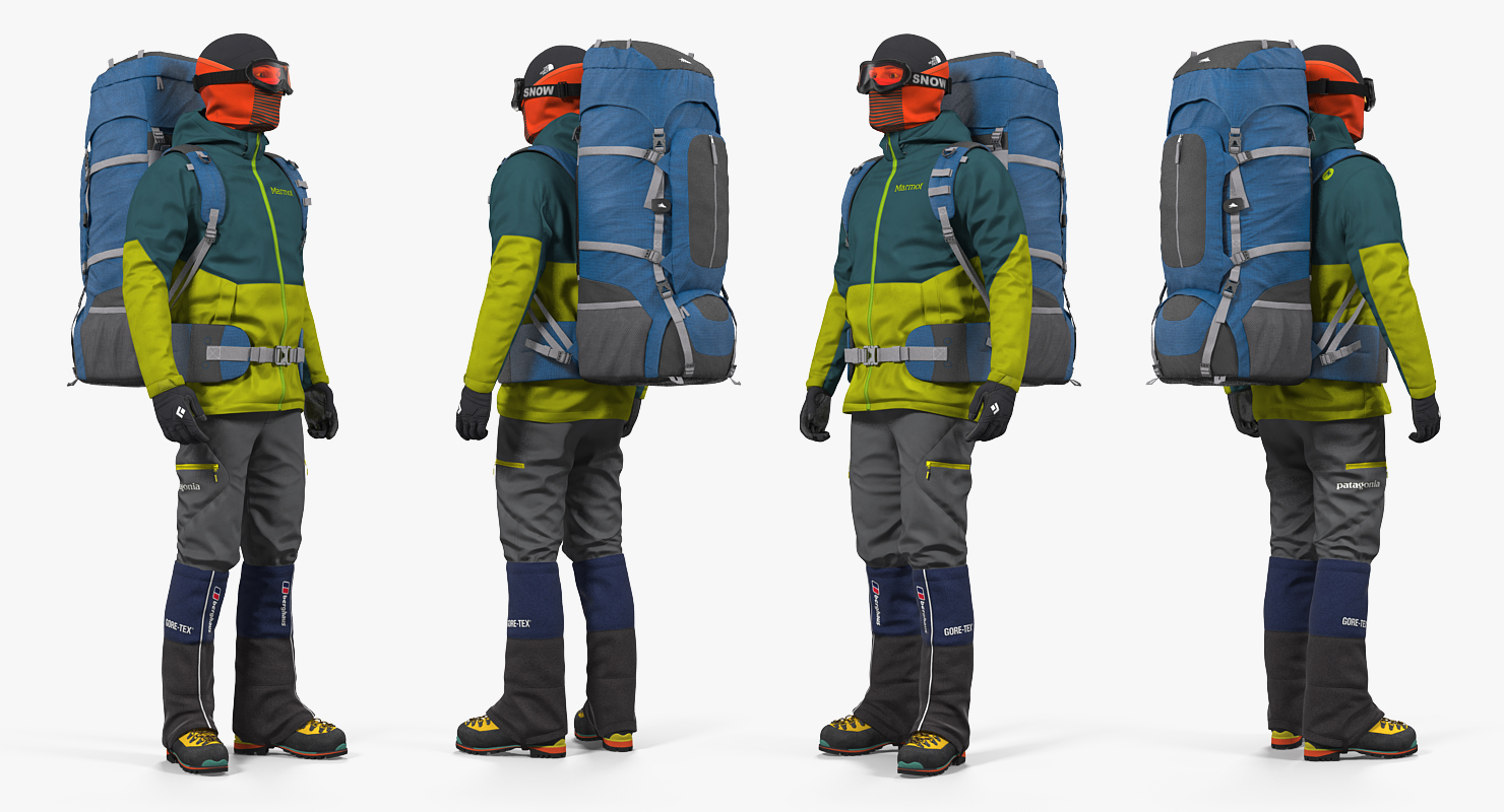 3D model Man Traveler with Backpack Standing Pose