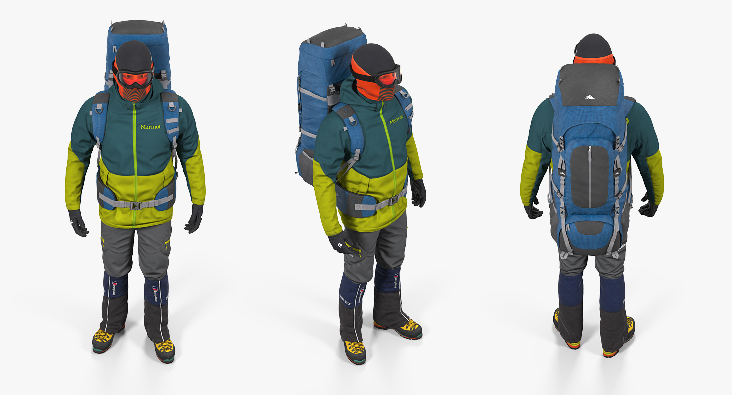 3D model Man Traveler with Backpack Standing Pose