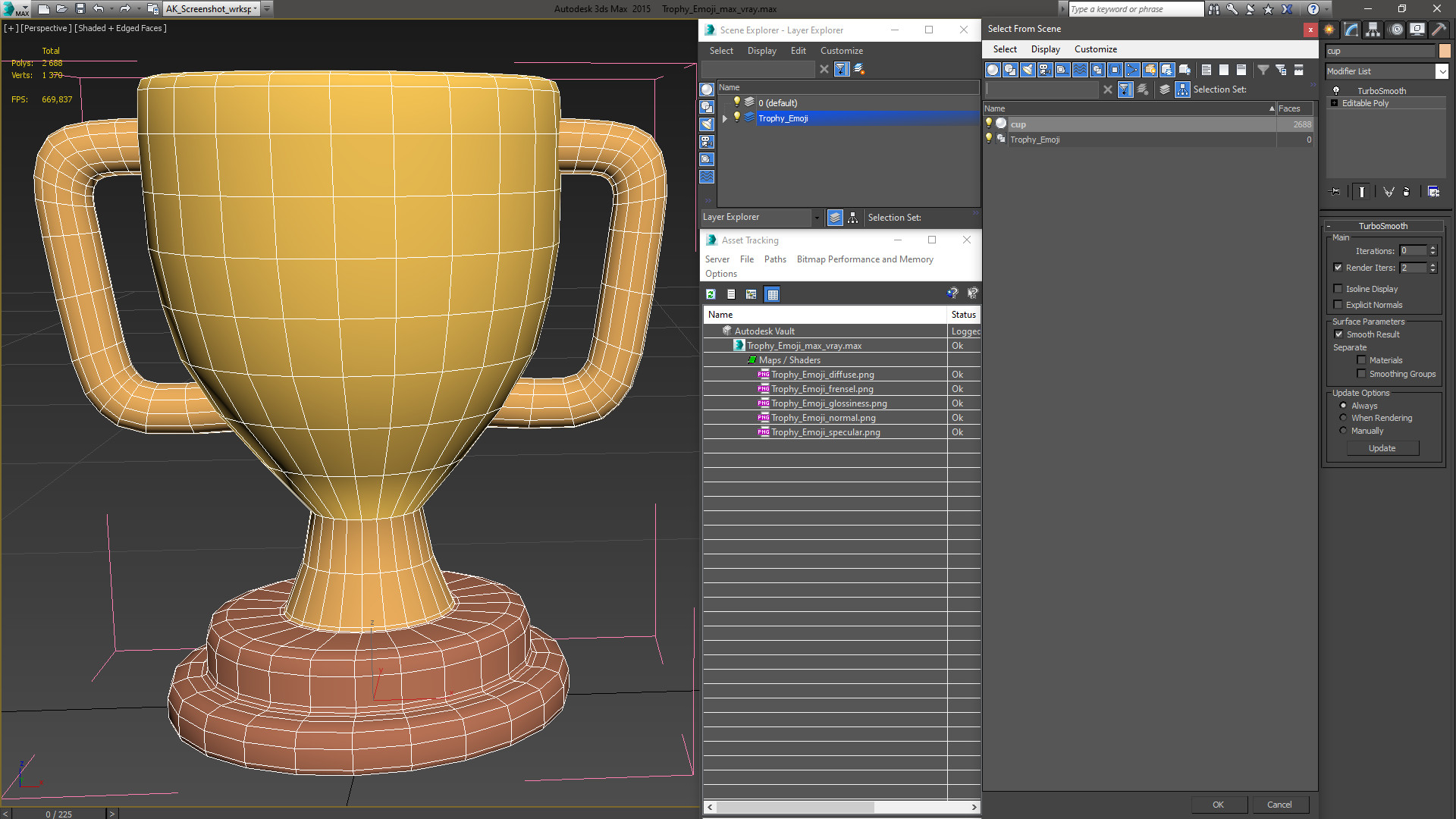 Trophy Emoji 3D