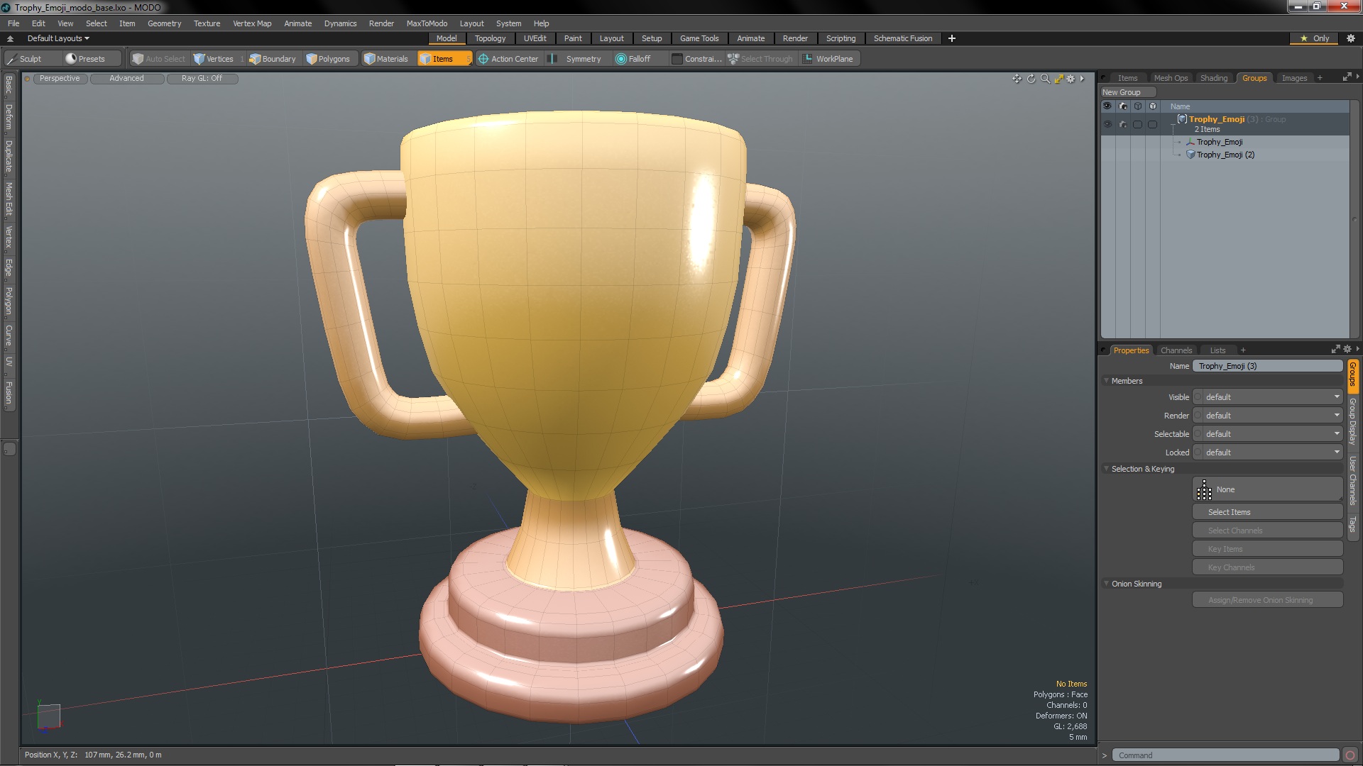 Trophy Emoji 3D