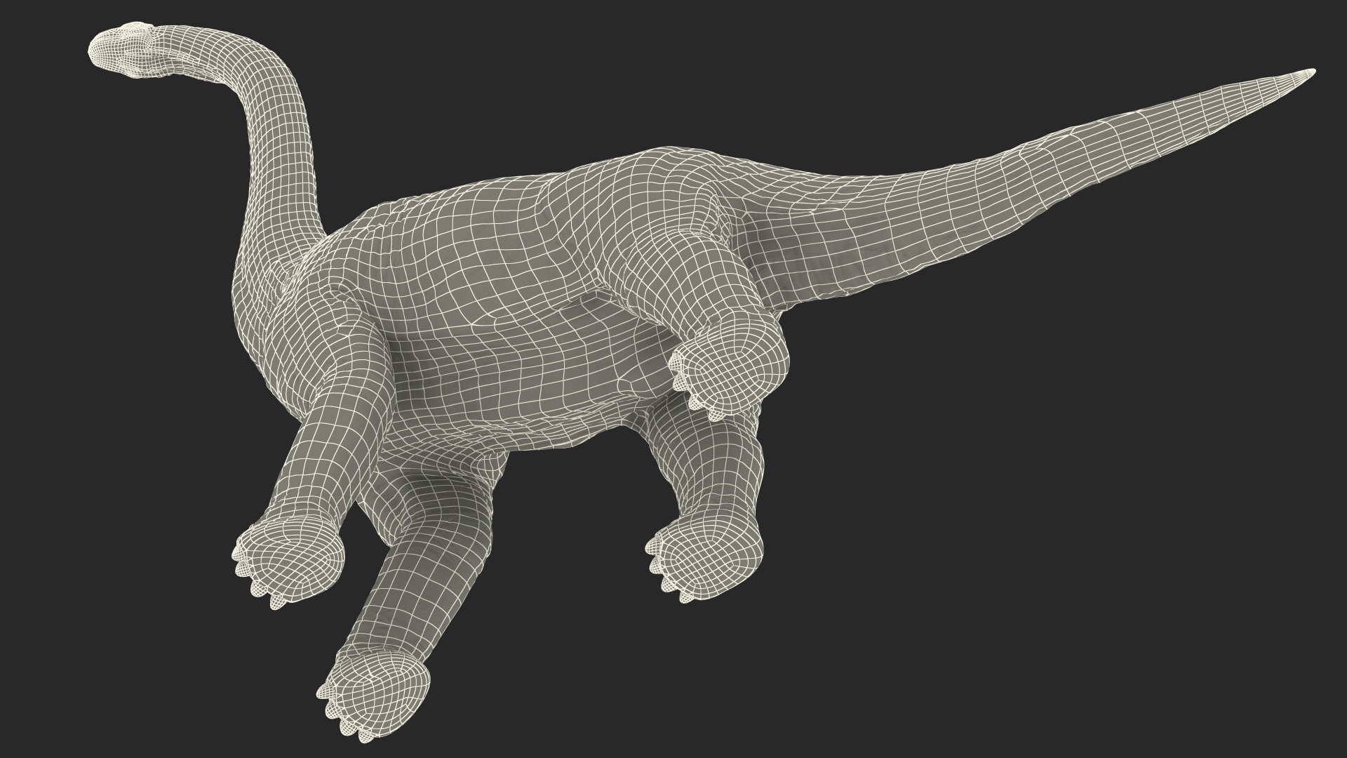 3D Brachiosaurus Walking Pose