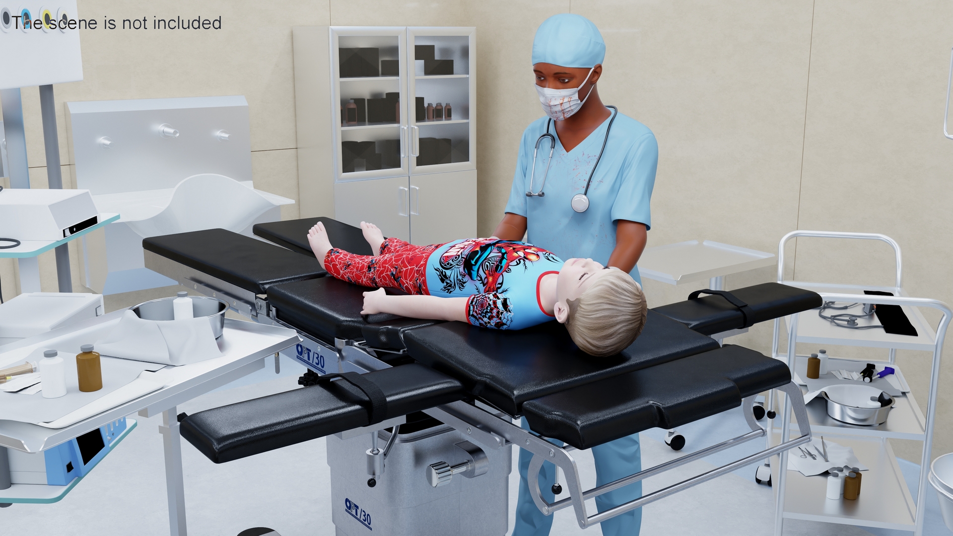 3D Child on Surgical Table model